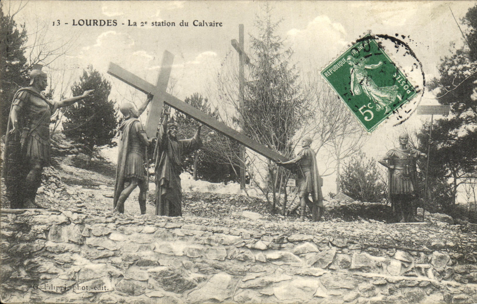 CPA Lourdes La 2eme Station du Calvaire