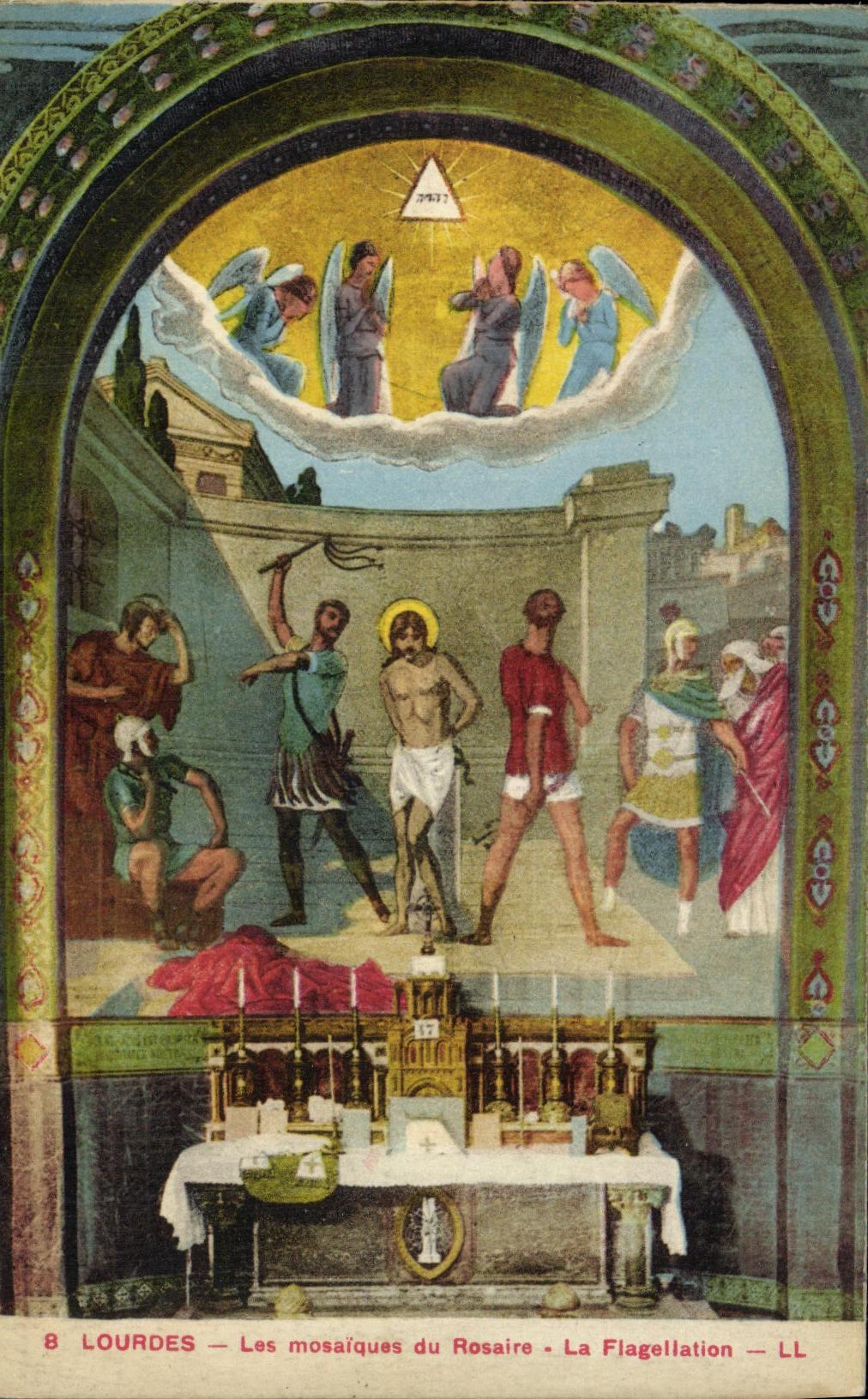 CPA Lourdes Les Mosaiques du Rosaire La Flagellation