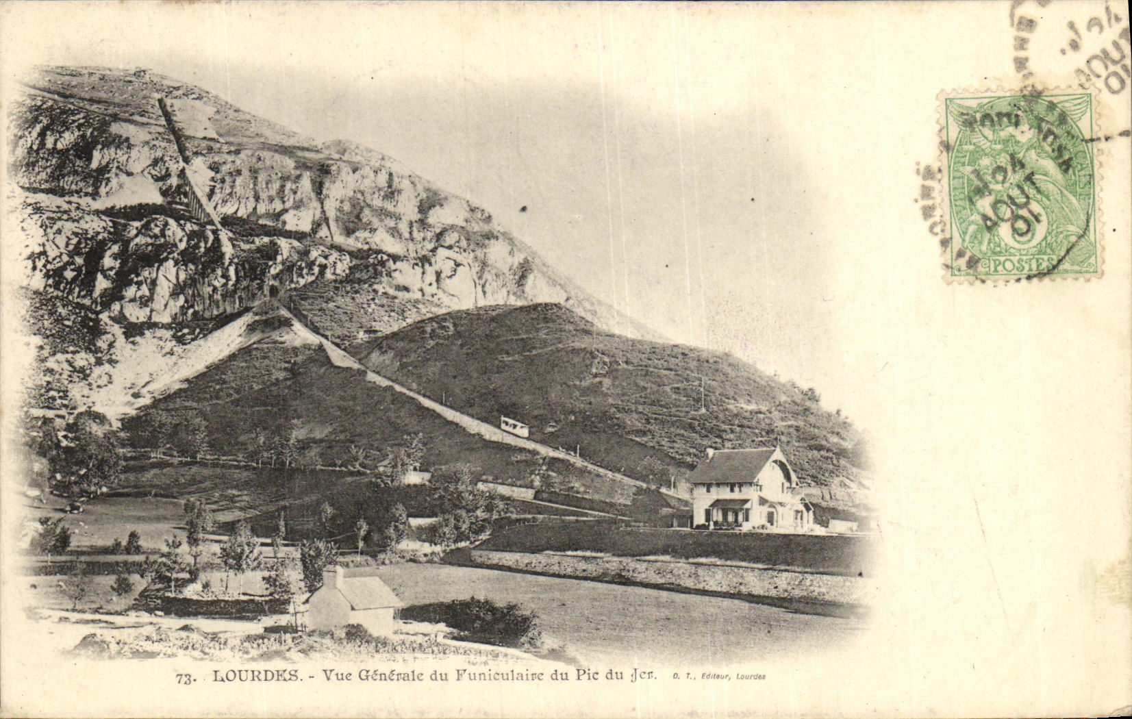 CPA Lourdes Vue Generale du Funiculaire du Pic du Jer