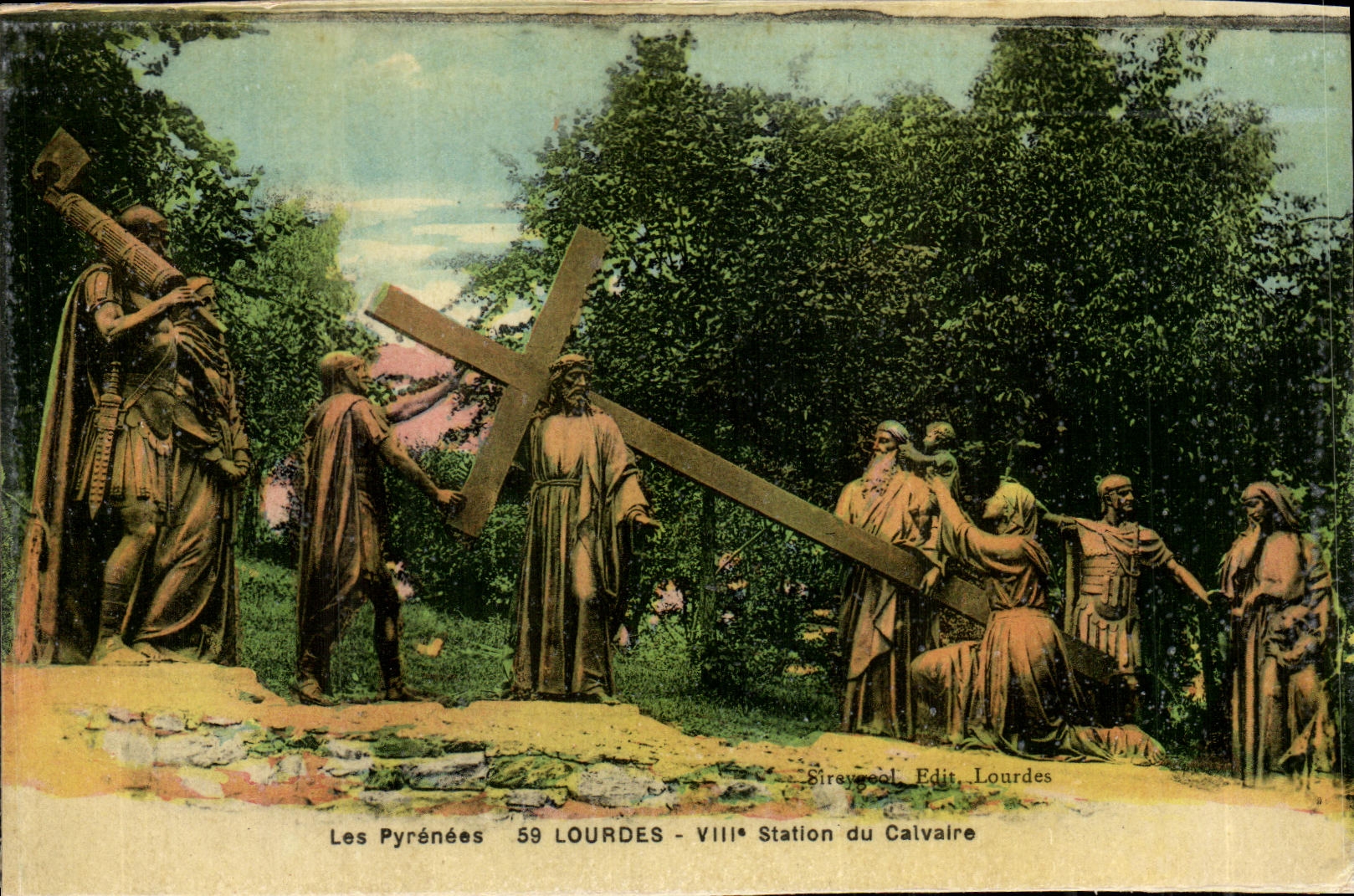 CPA Lourdes 8eme Station du Calvaire