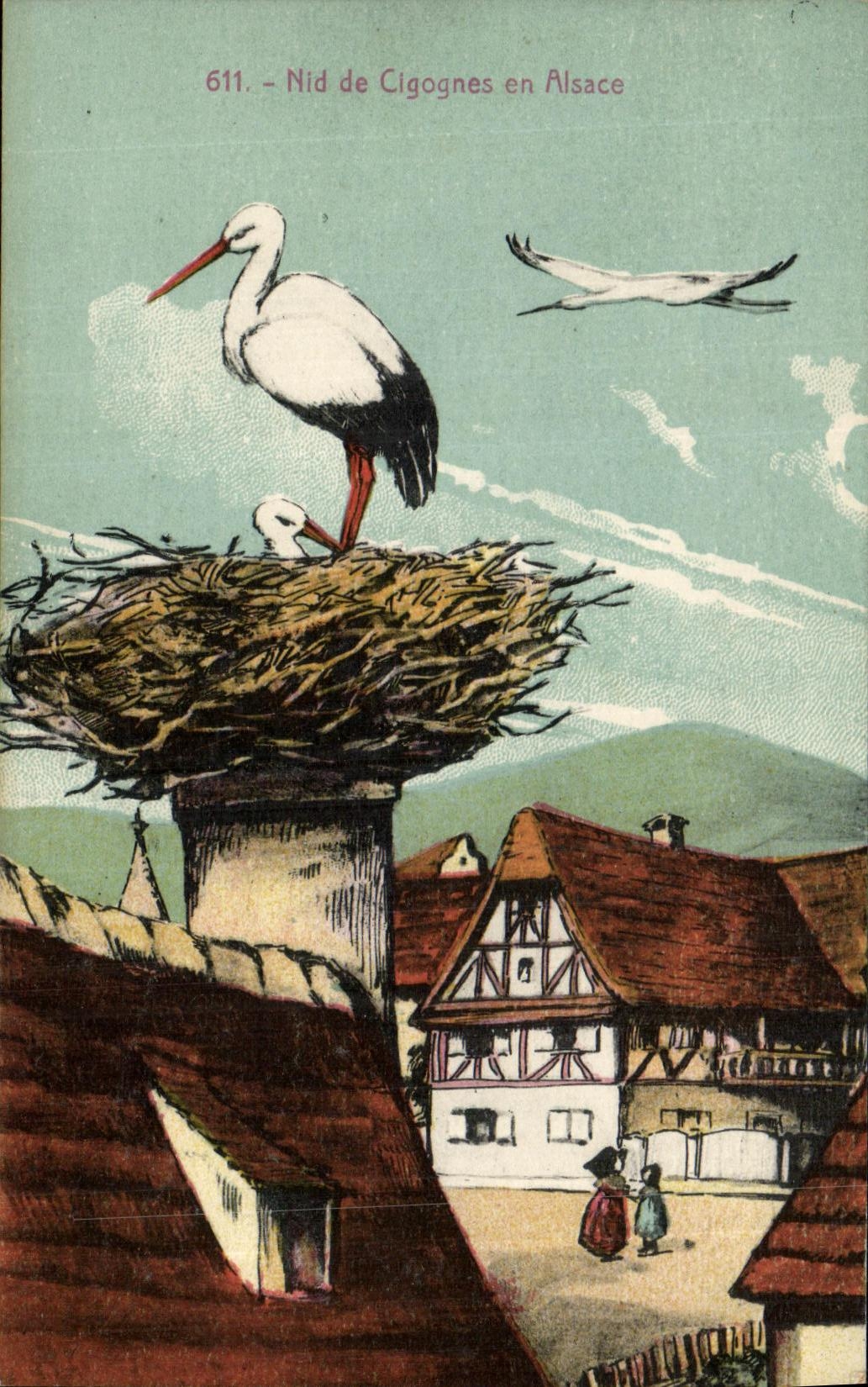 VINTAGE POSTCARD Nest of Cilgognes in Alsace