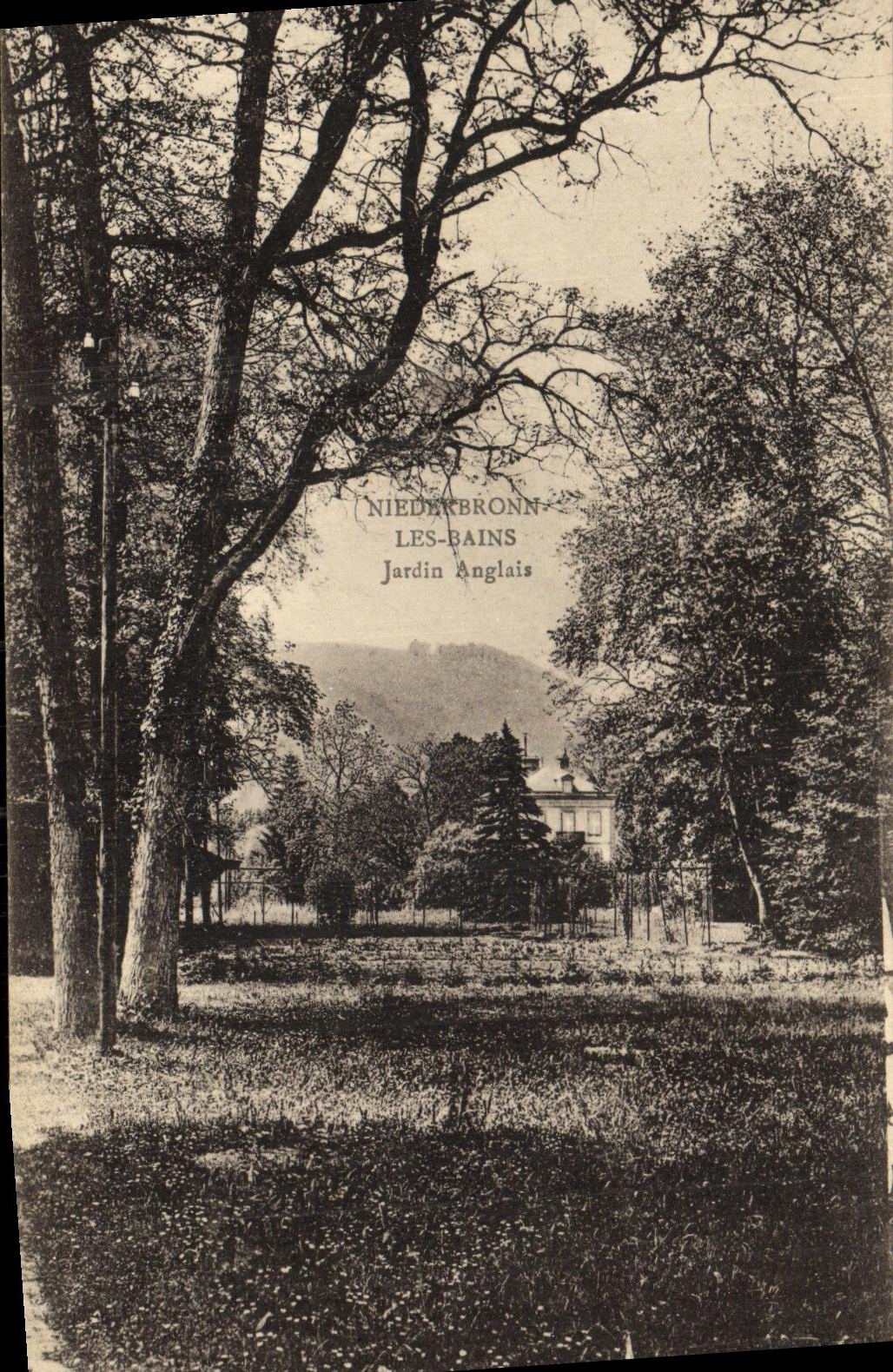 VINTAGE POSTCARD Niederbronn les Bains English Garden