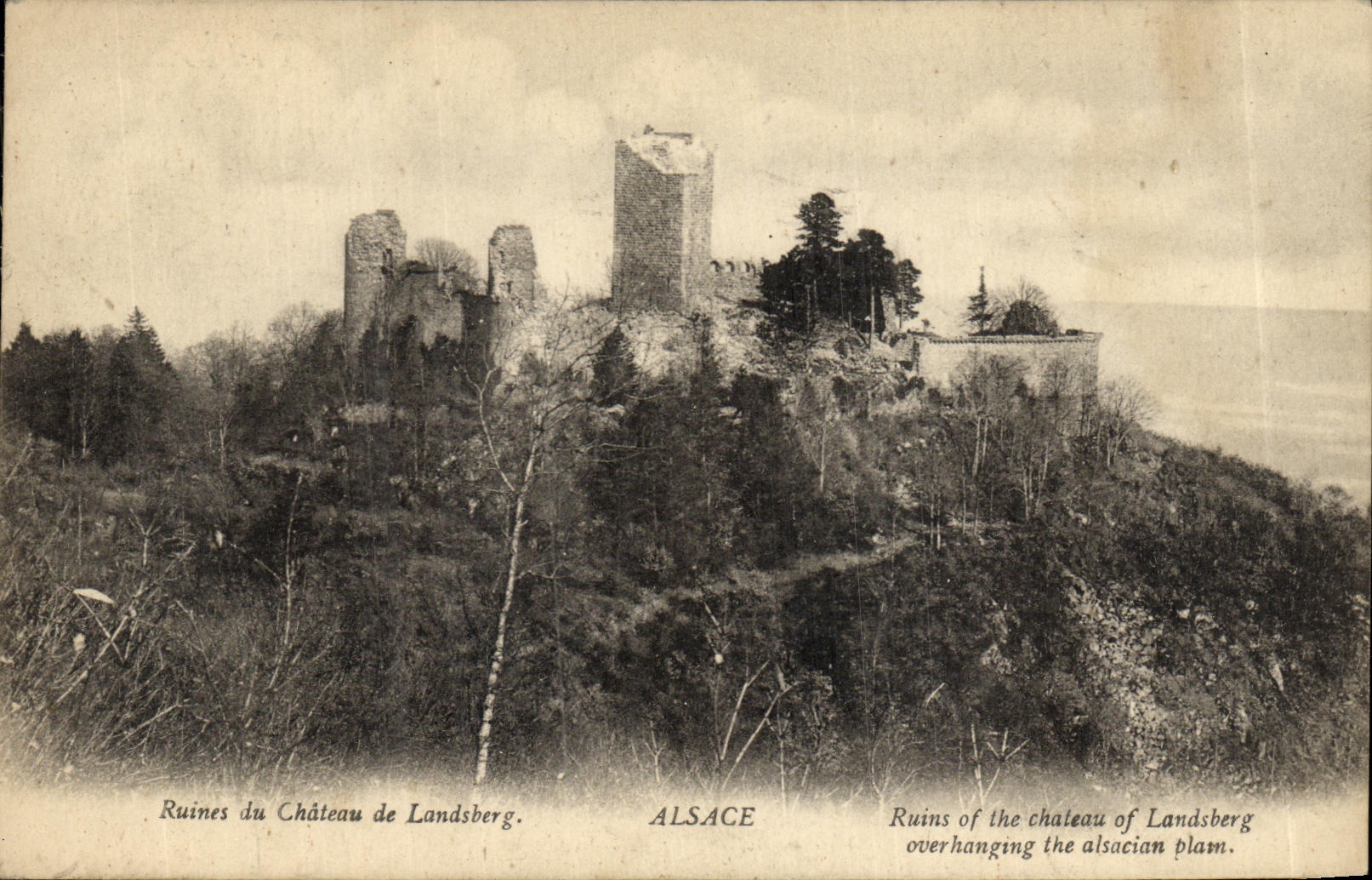 VINTAGE POSTCARD Alsace Ruins of the Castle of Landsberg