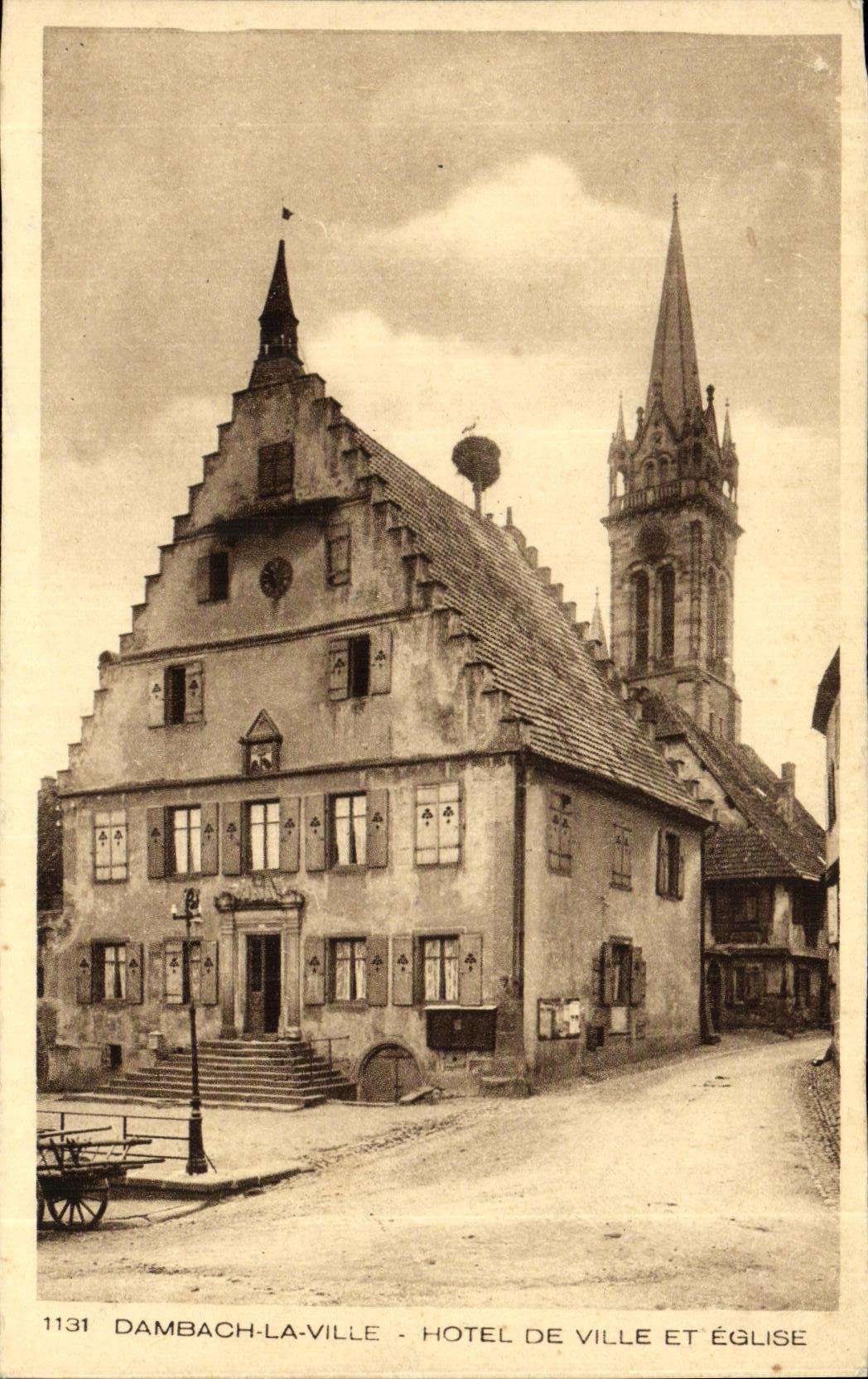 VINTAGE POSTCARD Dambach the Town hall City And Church