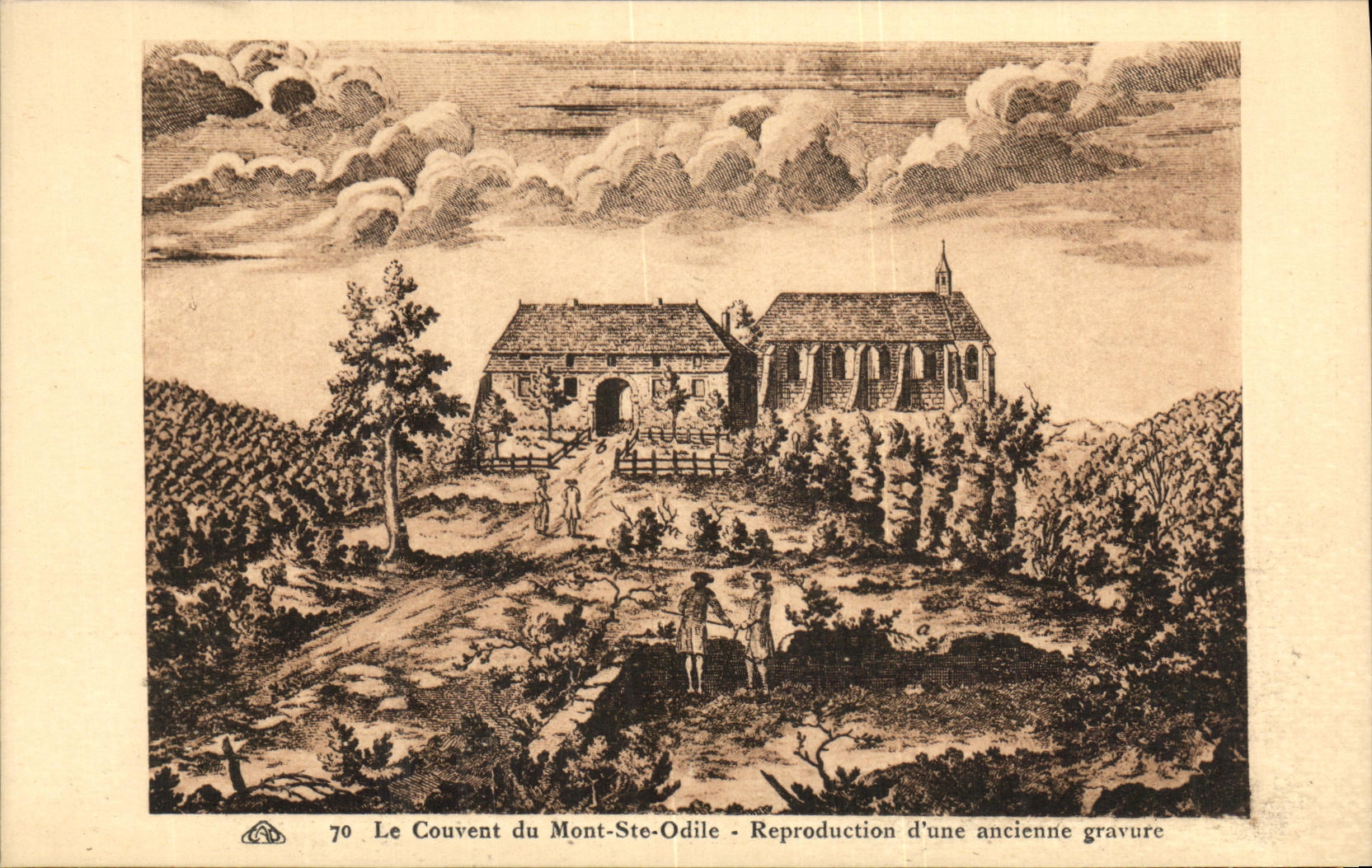 CPA Mont Sainte Odile Reproduction d une ancienne Gravure