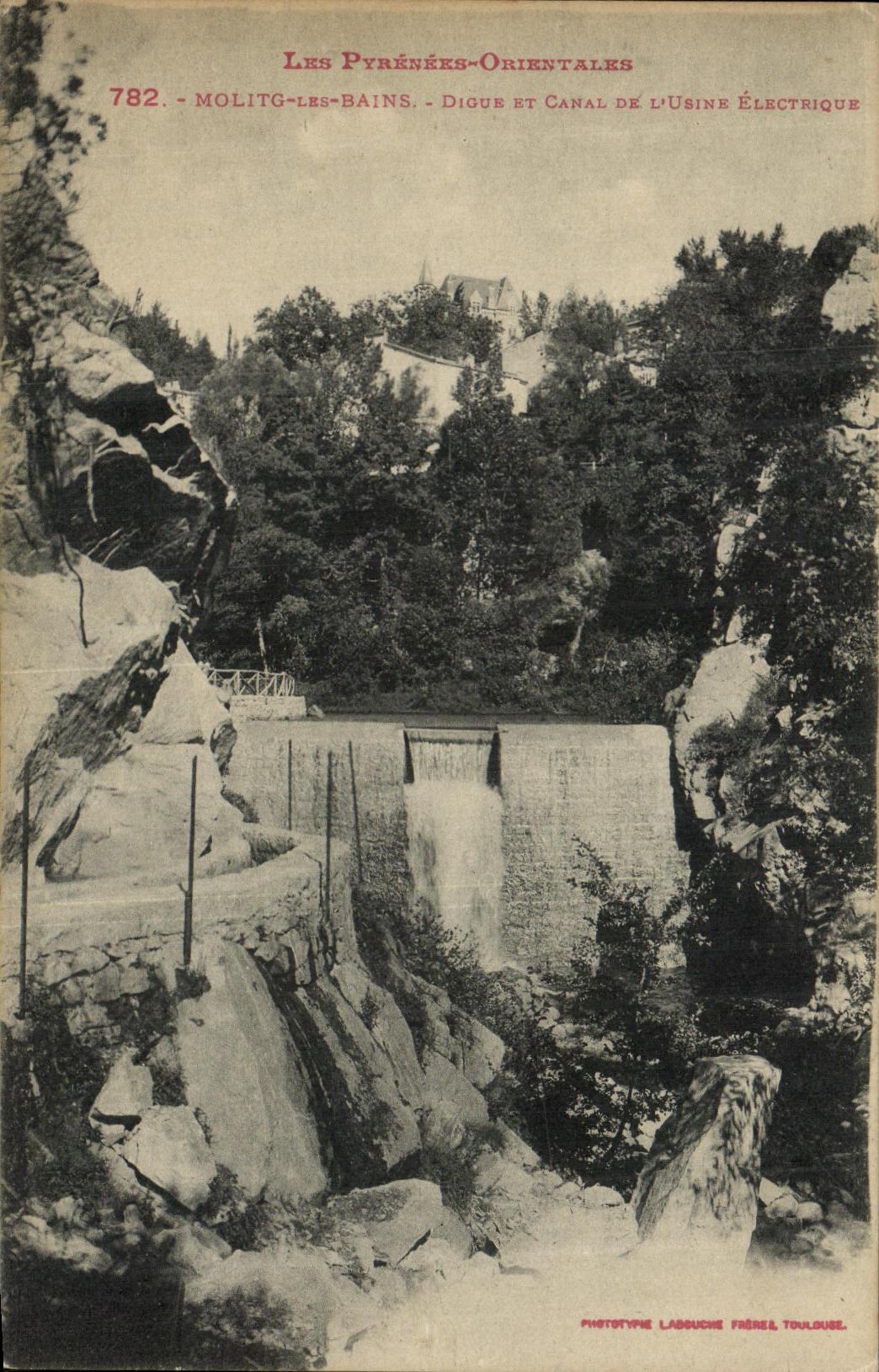VINTAGE POSTCARD Molitg Les Bains Dam And electric Canal Of Factory