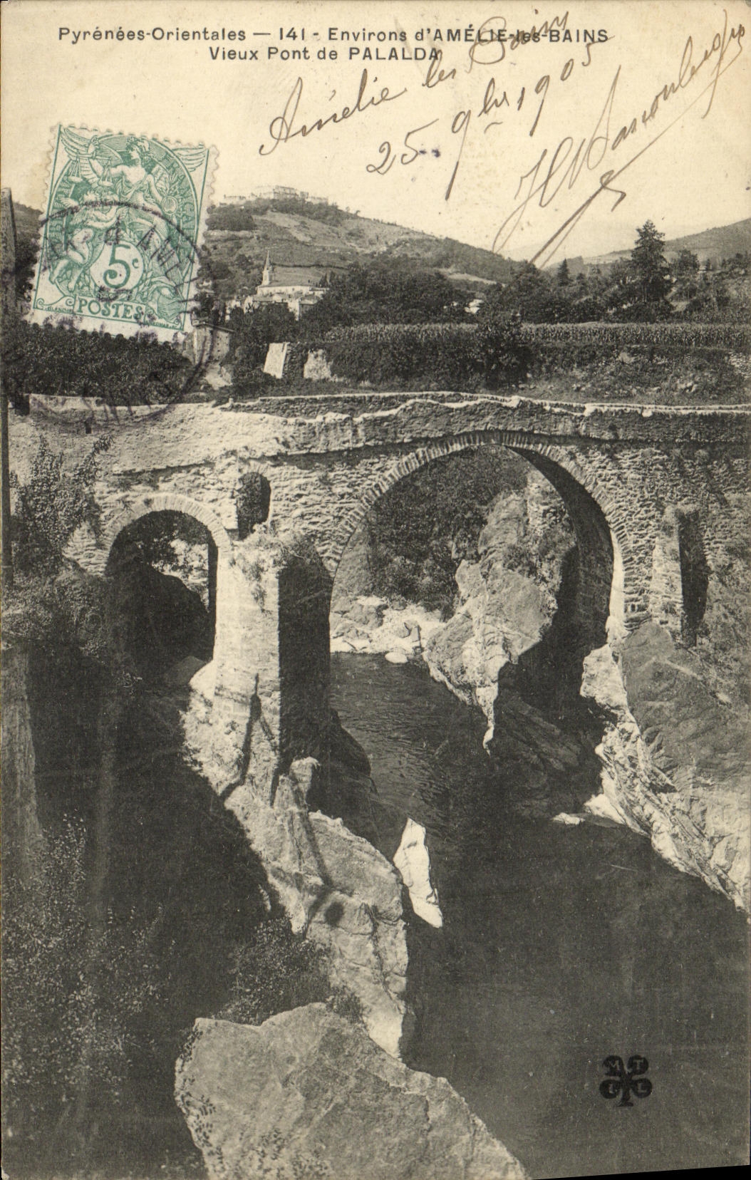 CPA Environs d Amelie Les Bains Environs d Amerlie les Bains Vieux Pont de Palalda