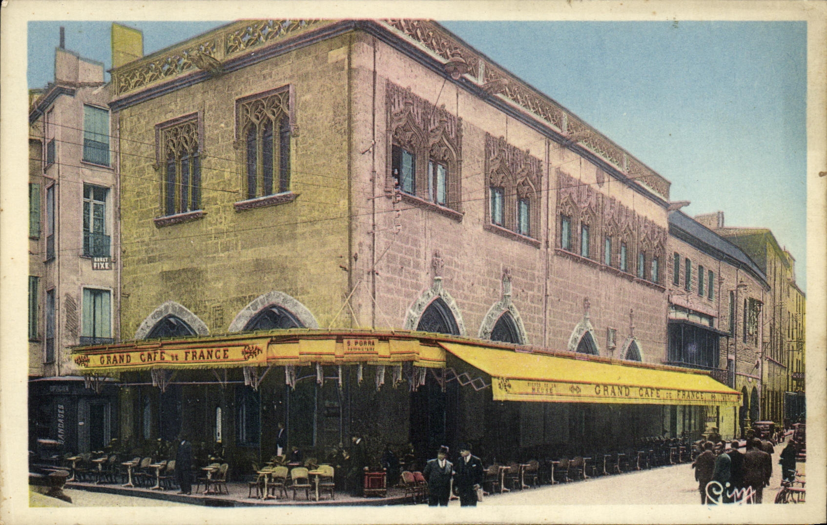 CPA Perpignan La Loge de Mer Grand Cafe de France 