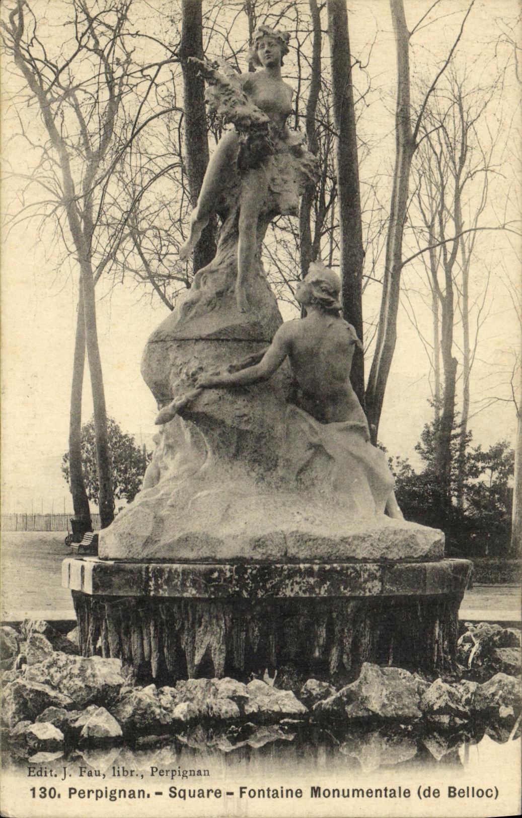 CPA Perpignan Square Fontaine Monumentale de Belloc