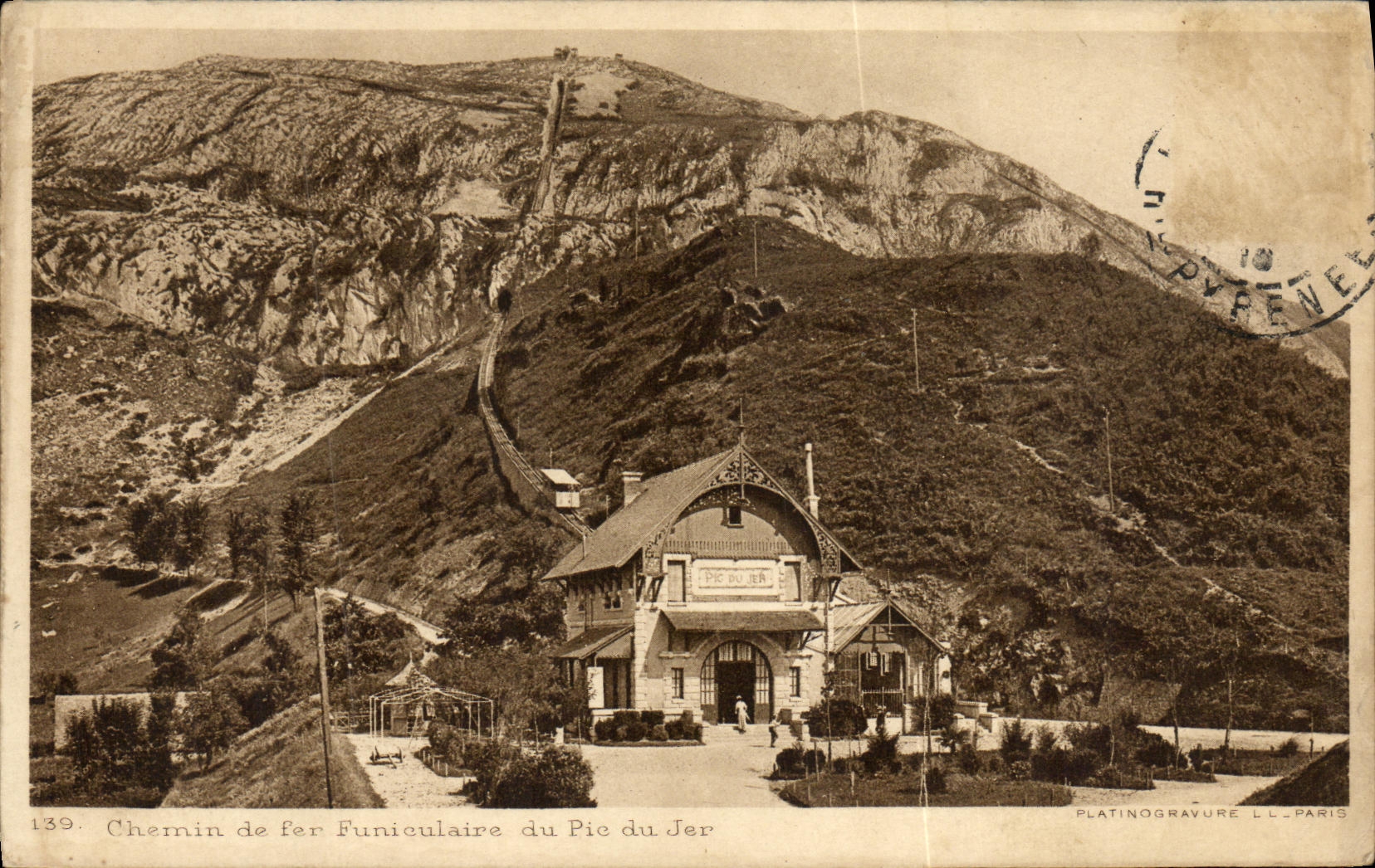 VINTAGE POSTCARD Railroad Funicuiaire of the Peak of Jer