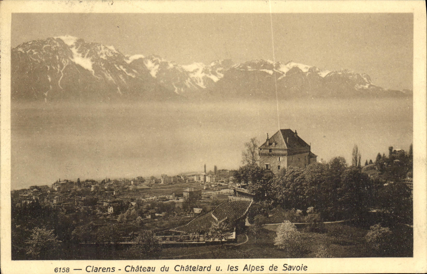 VINTAGE POSTCARD Clarens Castle of Chatelard Apes of Savoy