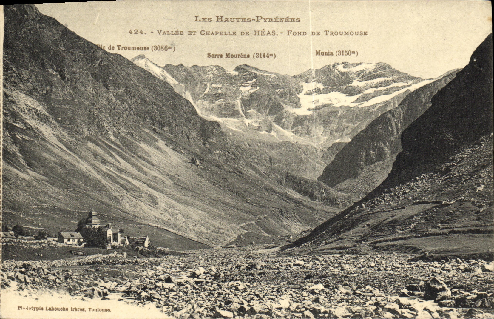 VINTAGE POSTCARD Valley And Vault De Heas Fund De Troumouse