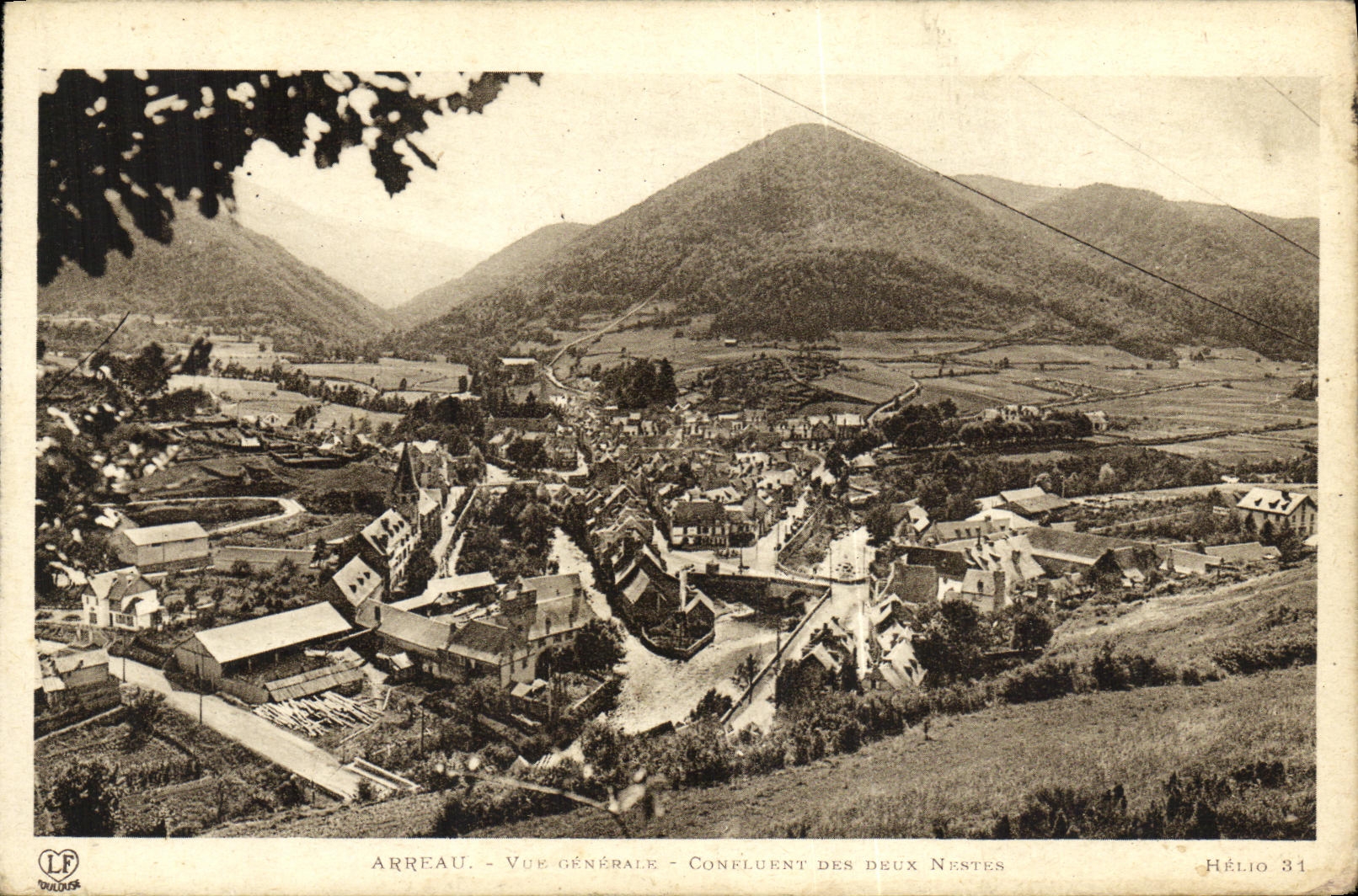VINTAGE POSTCARD Arreau View Conpluent Of Both Nestes