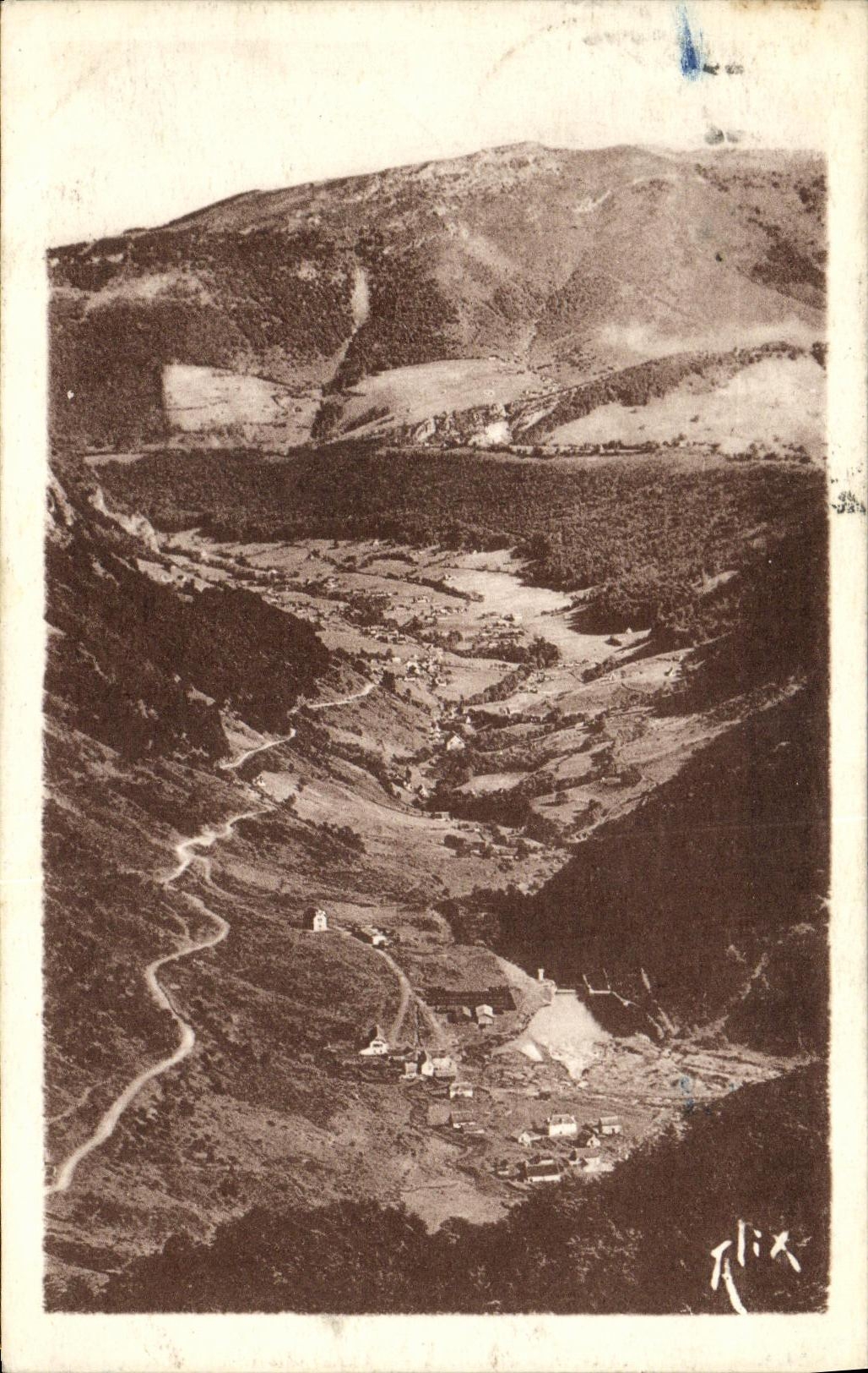 VINTAGE POSTCARD Road of the Peak of the South of Bigorre Valley of Gripp