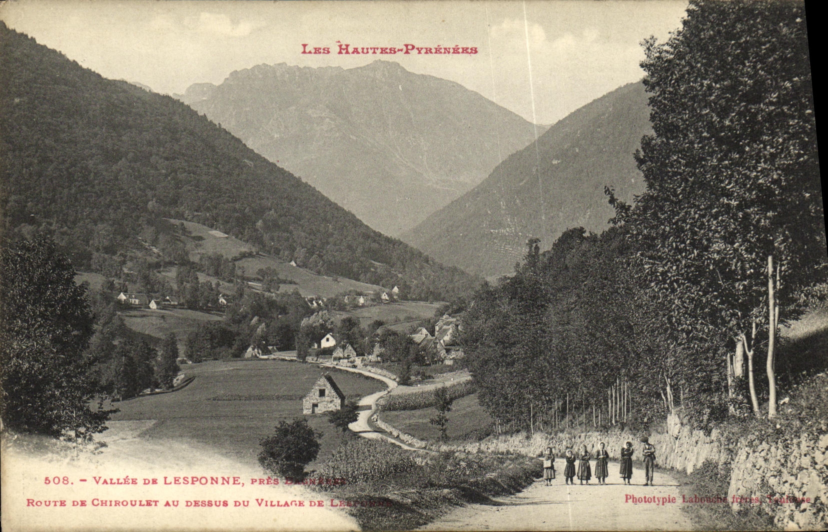 VINTAGE POSTCARD Valley De Lesponne Road of Chiroulet