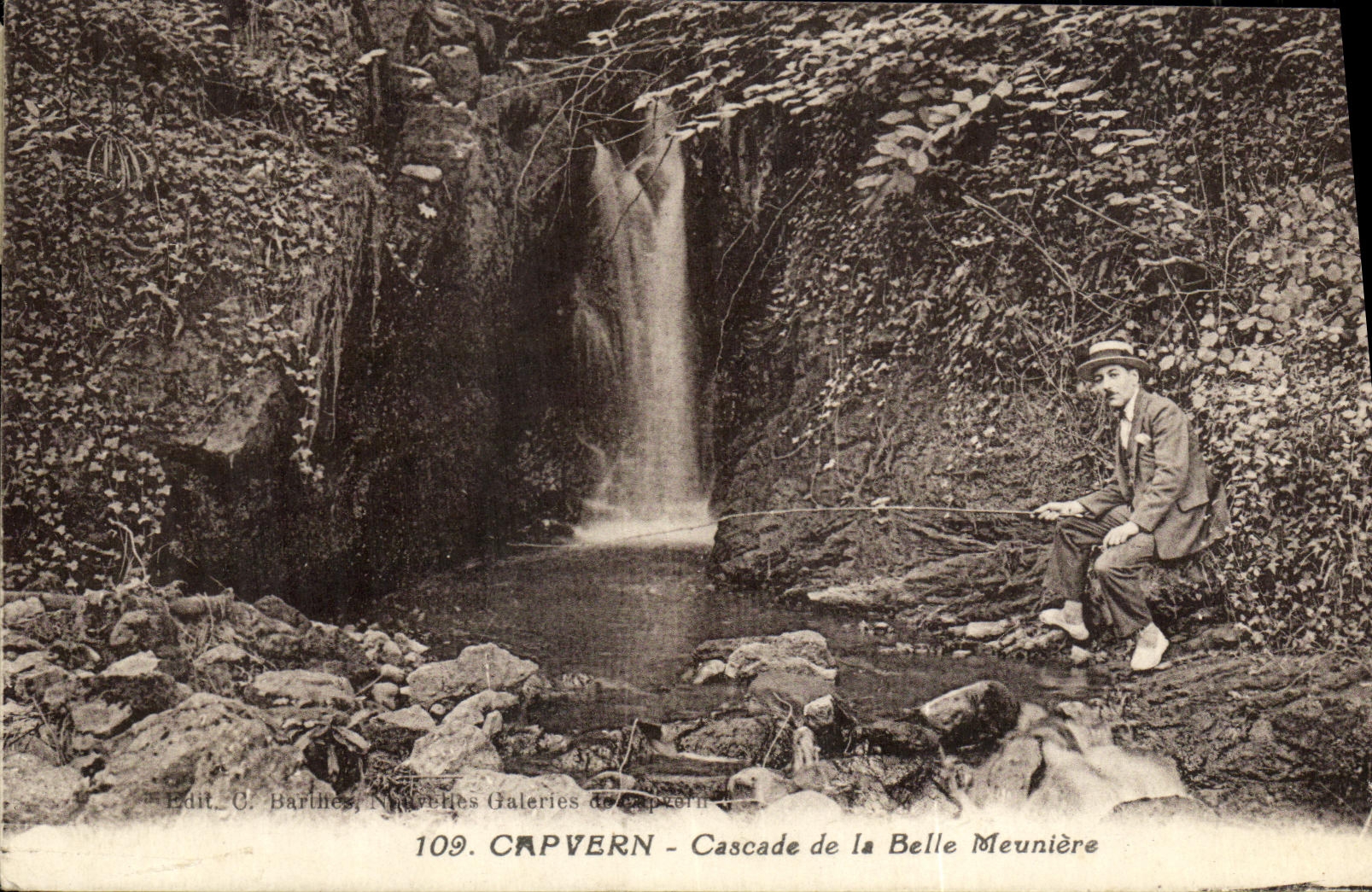 VINTAGE POSTCARD Capvern Cascades of the Beautiful Miller