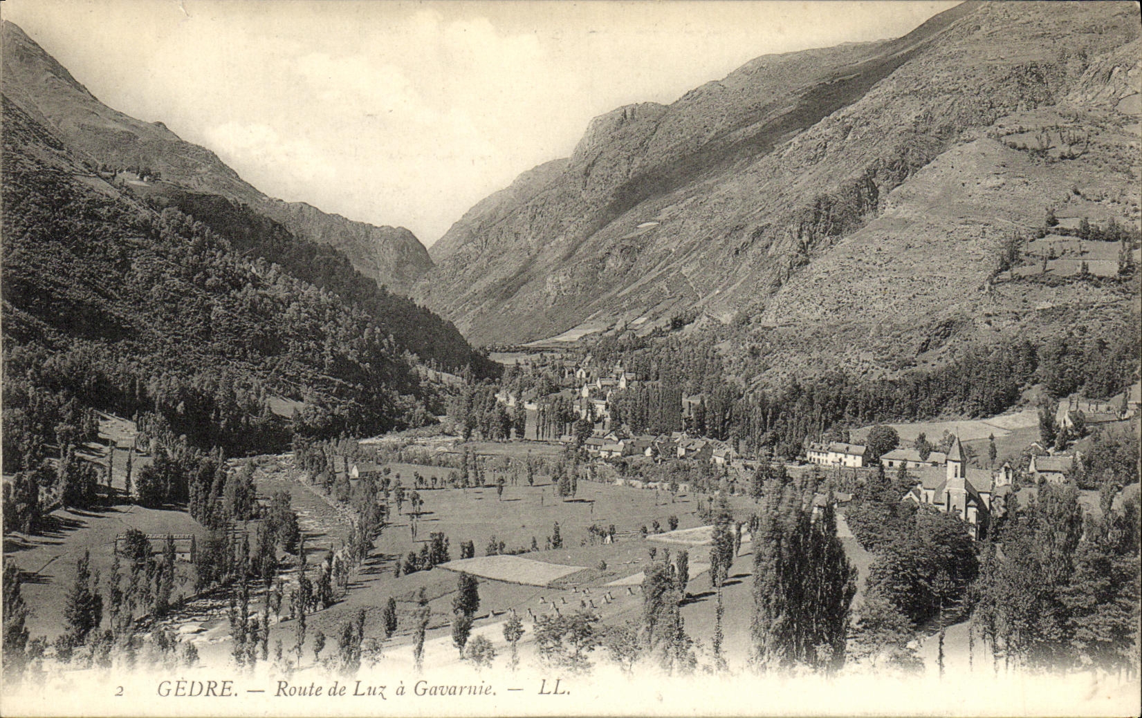 VINTAGE POSTCARD Gedre Route of Luz has Gavarnie