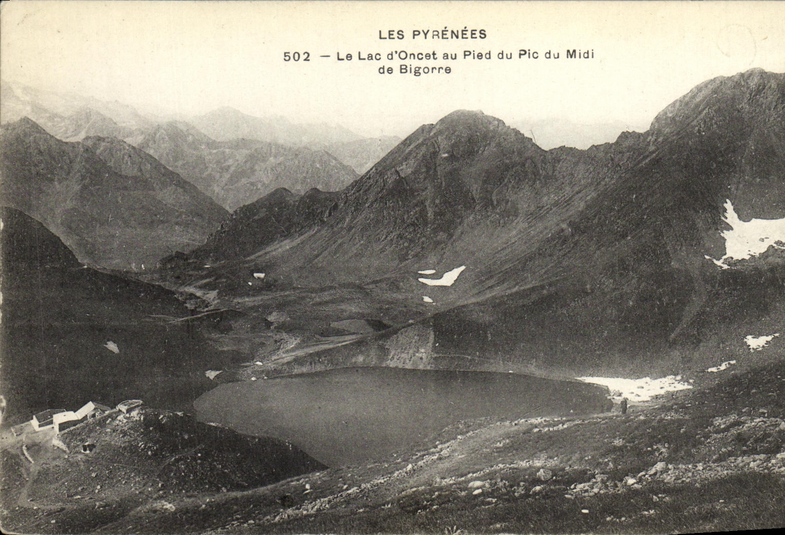 VINTAGE POSTCARD the Lake D Oncet with the Foot of the South of Bigorre