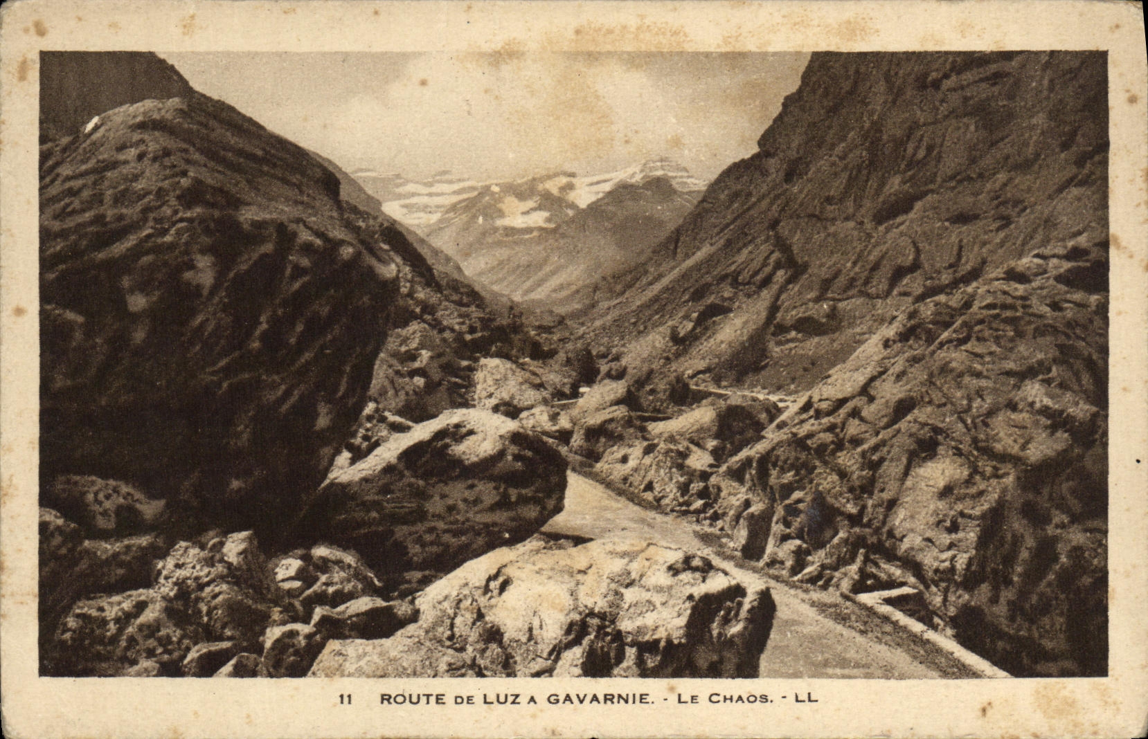 VINTAGE POSTCARD Luz Road De Gavarnie Chaos