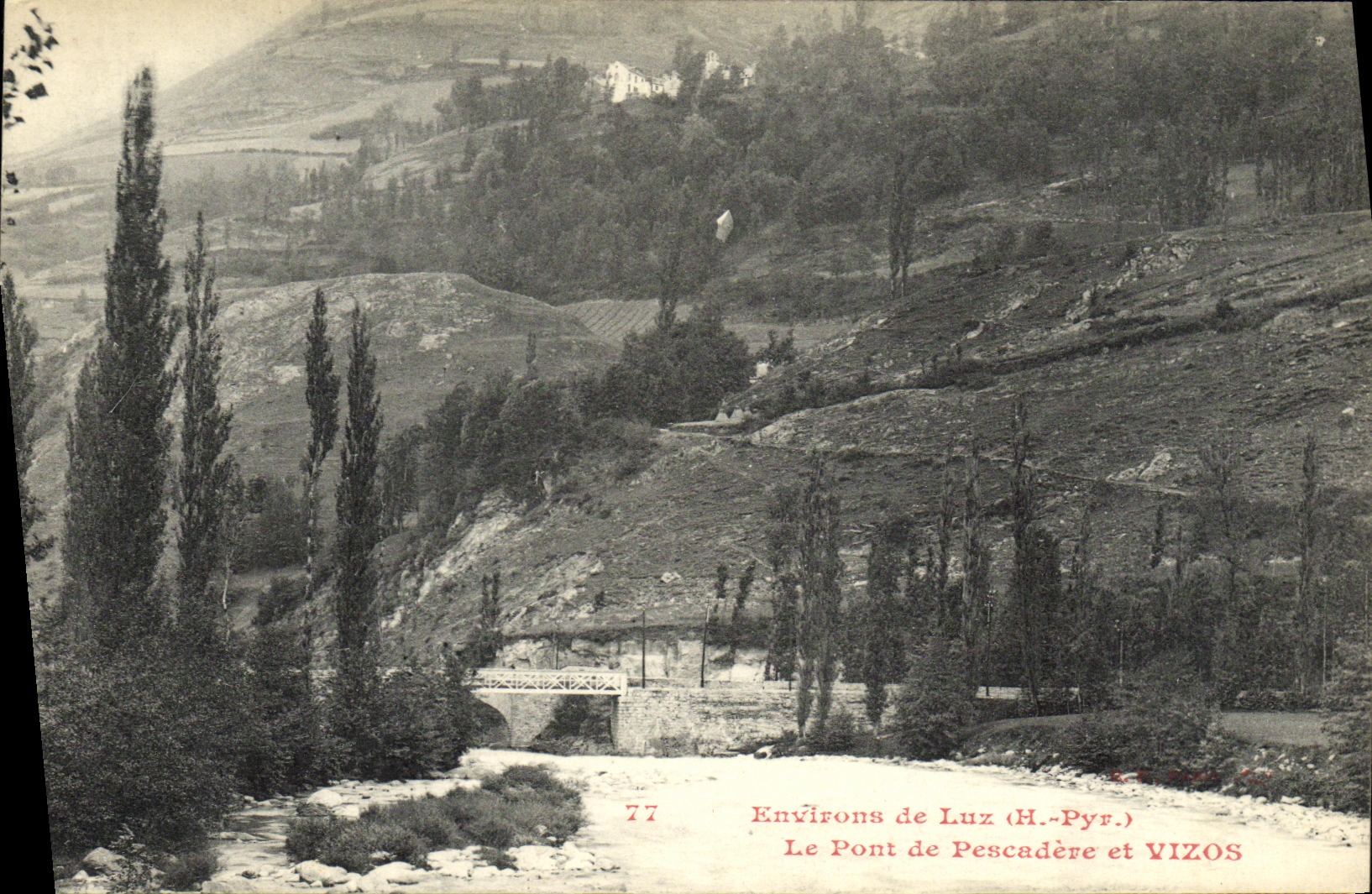 VINTAGE POSTCARD Luz Surroundings of Luz the Bridge of Pescadere and Vizos