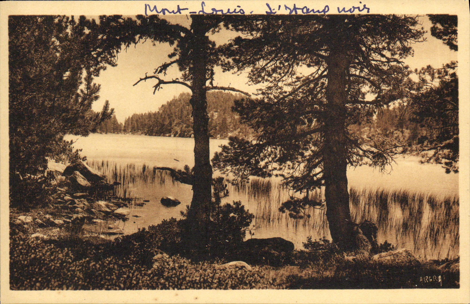 VINTAGE POSTCARD the Pyrenees Mount Louis L black pond