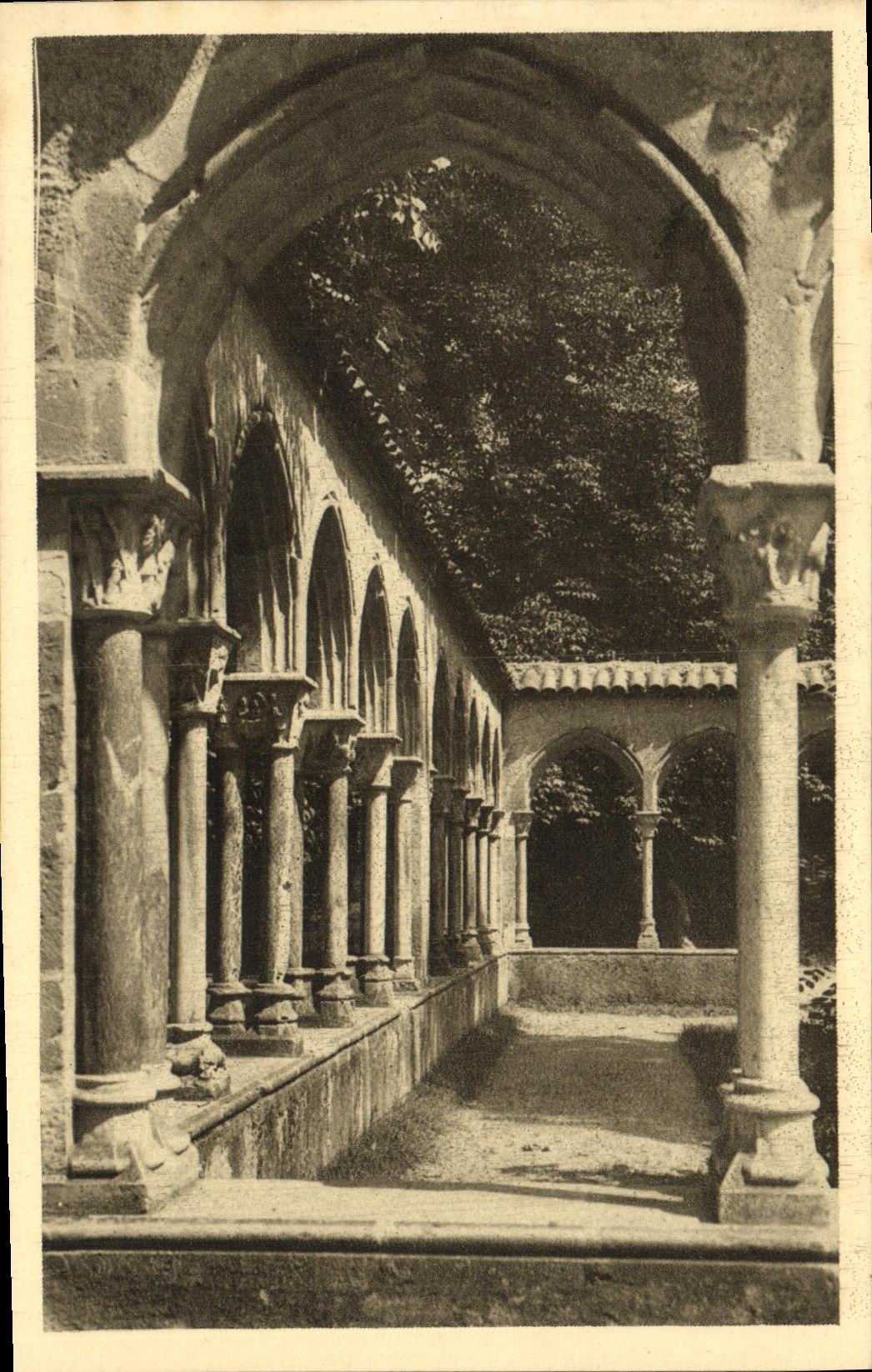 VINTAGE POSTCARD Tarbes Massey Garden Arches of the Cloister