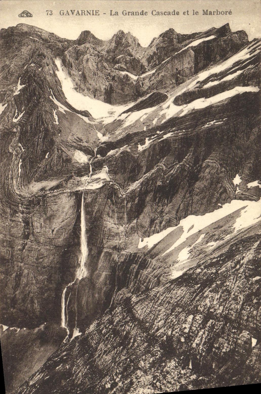 CPA Gavarnie La Grande Cascade et le Marbore