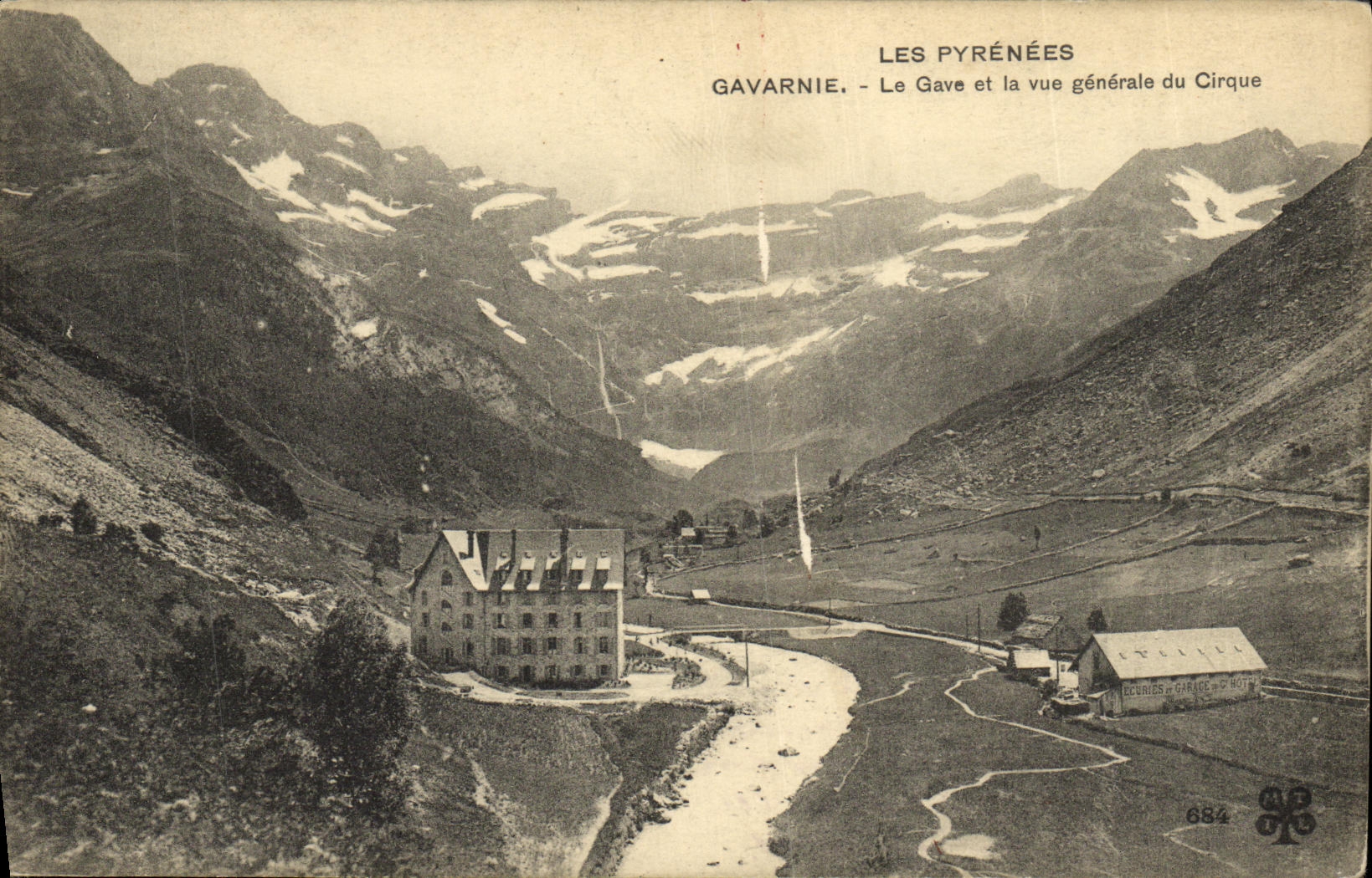 CPA Gavarnie Le Gave et la Vue Generale du Cirque
