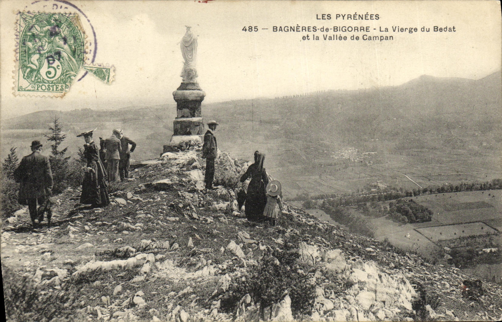 VINTAGE POSTCARD Bagneres de Bigorre the Virgin of Bedat and the Valley of Campan