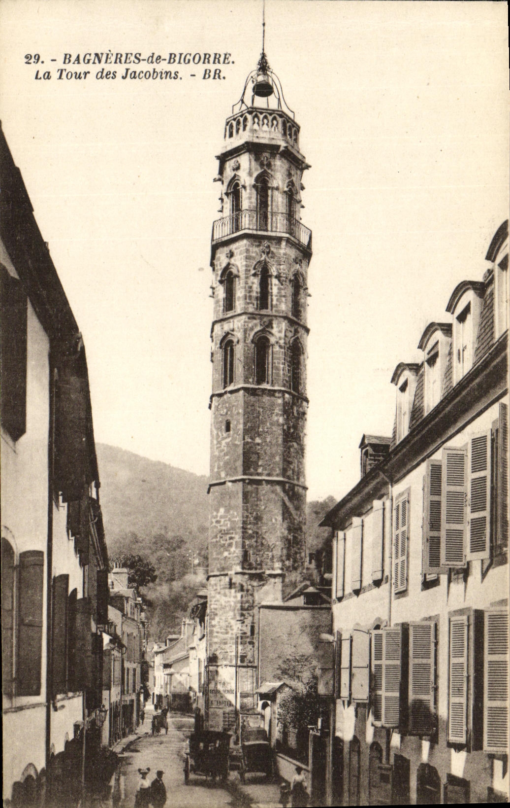 VINTAGE POSTCARD Bagneres de Bigorre the Tower of the Jacobins
