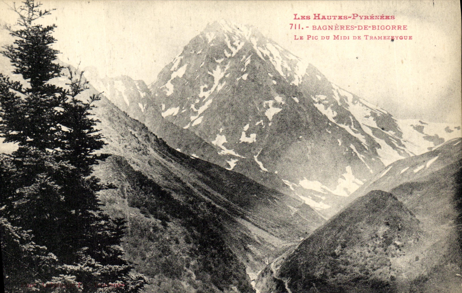VINTAGE POSTCARD Bagneres de Bigorre the Peak of the South of Tramezeygue