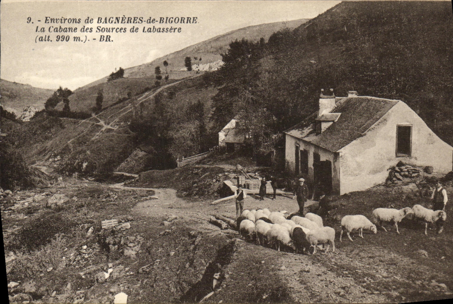 VINTAGE POSTCARD Surroundings of Bagneres de Bigorre the Hut of the Sources of Labassere Sheep