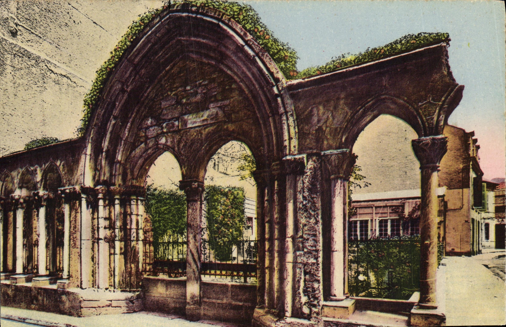 VINTAGE POSTCARD Bagneres de Bigorre Ruins of L Church Jean Saint