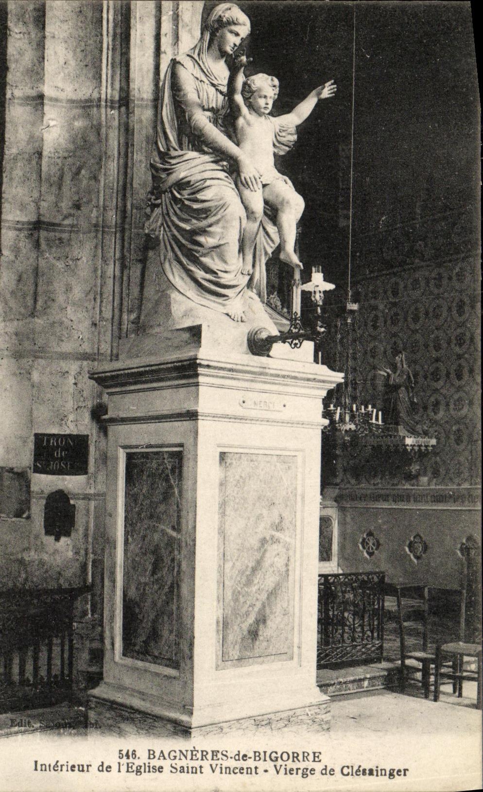 POSTAL Bagneres de Bigorre Interior de la VENDIMIA de L Virgen Vincent de la iglesia Saint de Clesainger