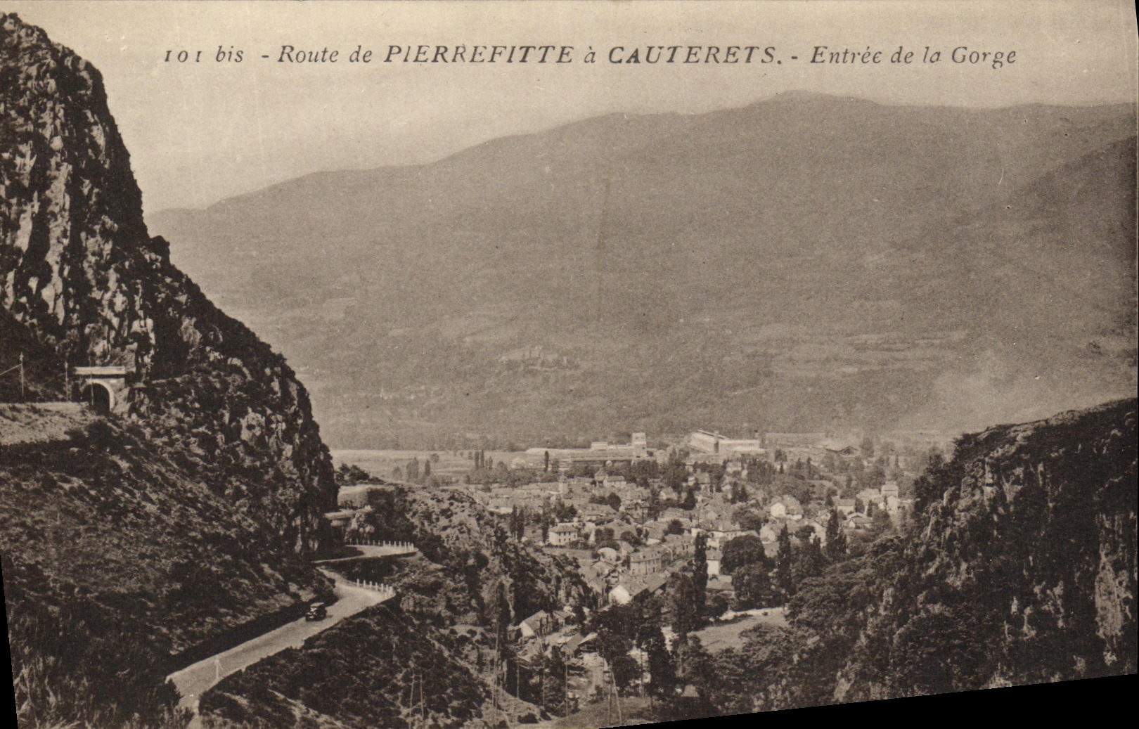 VINTAGE POSTCARD Route of Pierrefitte has Cauterets Entree of the Throat