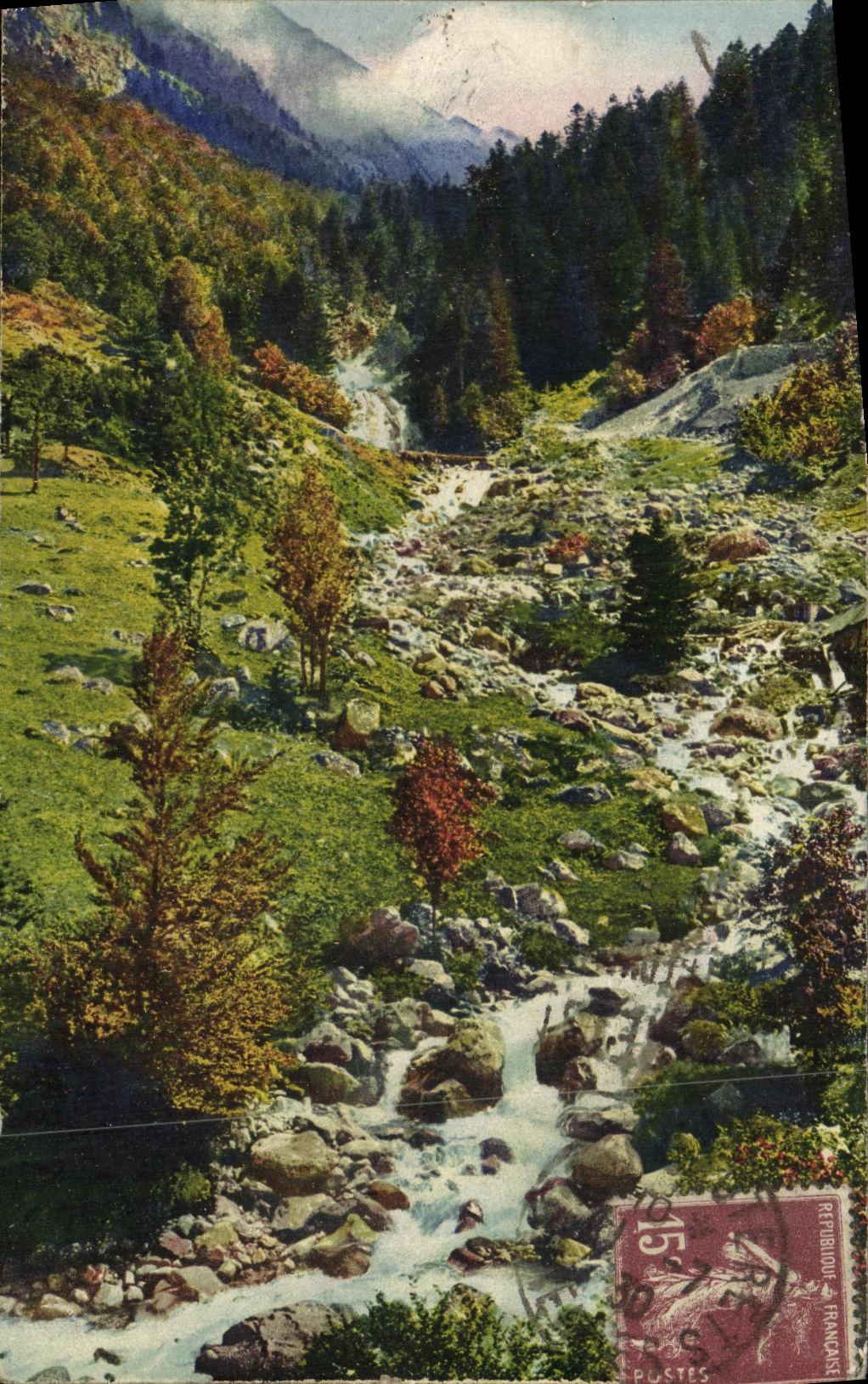 VINTAGE POSTCARD Cauterets the Valley of Lutour