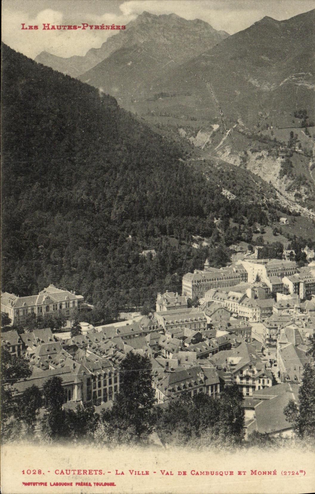 VINTAGE POSTCARD Cauterets the City Valley De Camdusque And Monne