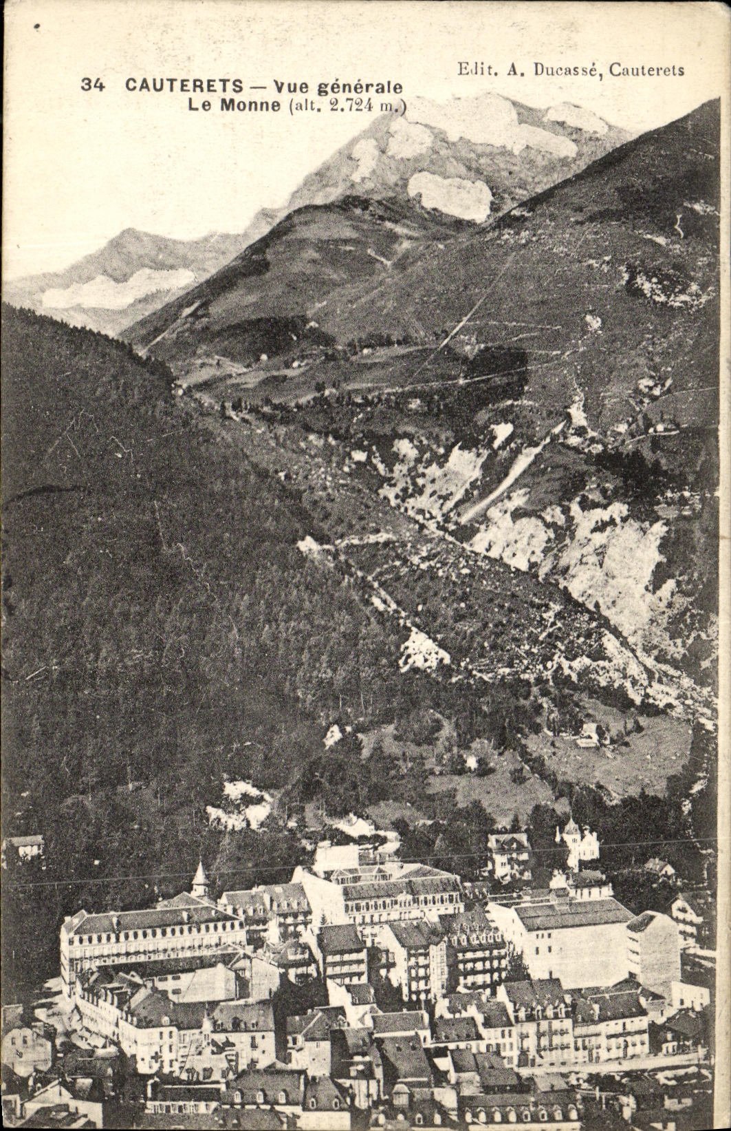 VINTAGE POSTCARD Cauterets View Monne