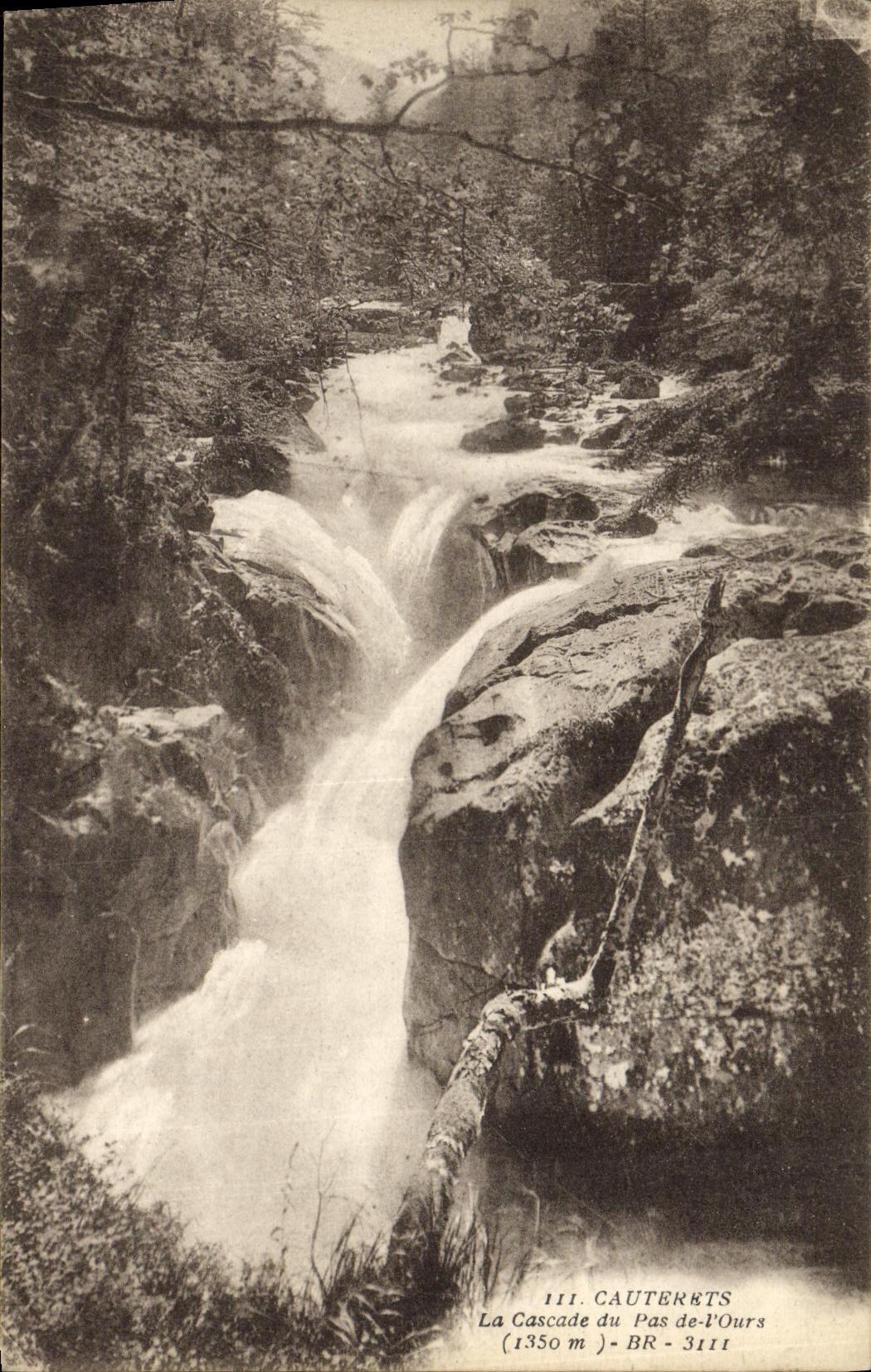 VINTAGE POSTCARD Cauterets the Cascade of the L Bear No