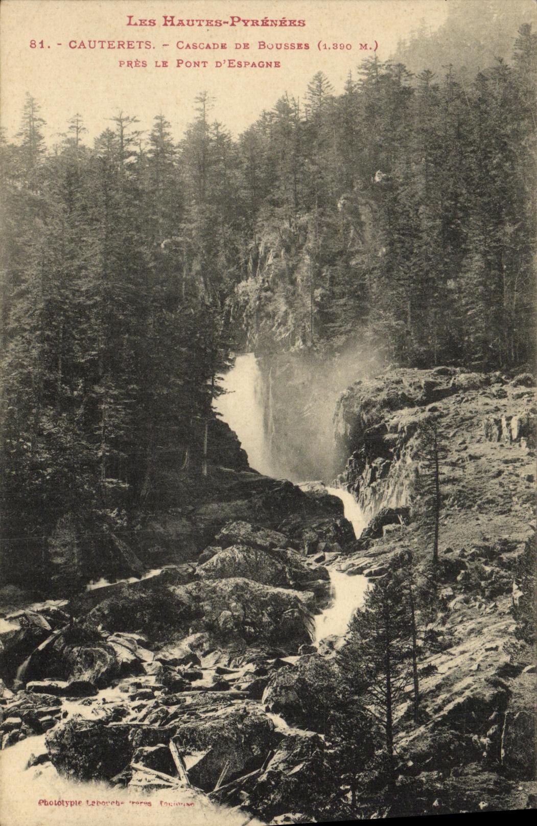 VINTAGE POSTCARD Cauterets Cascades Of Dungs Close the Bridge D Spain