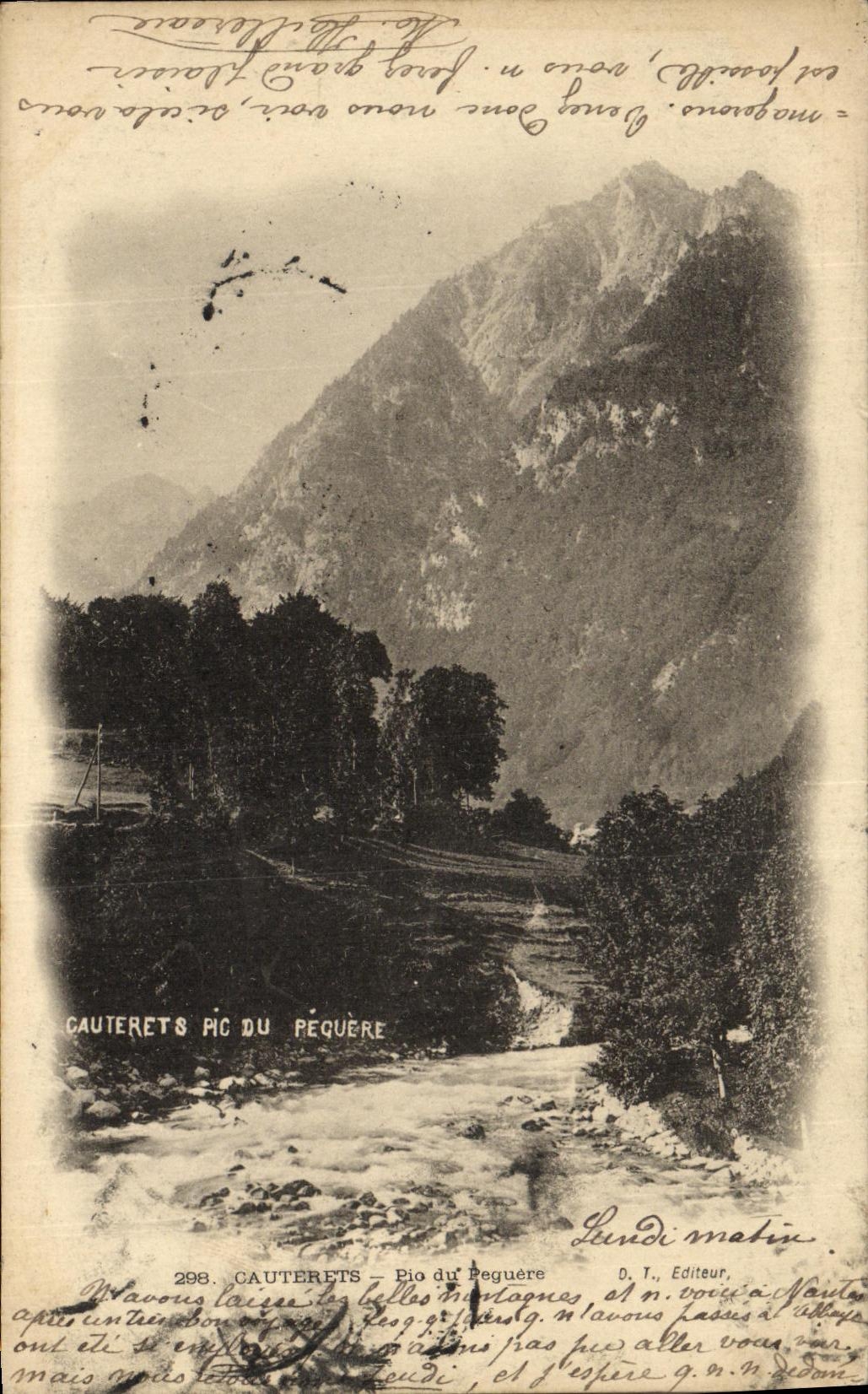 VINTAGE POSTCARD Cauterets Peak of Peguere