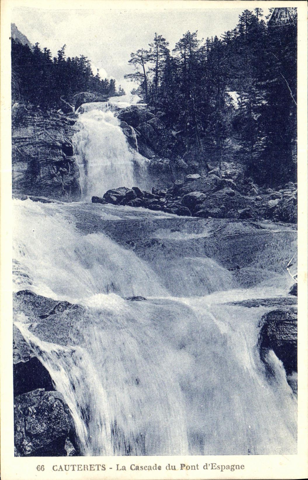 VINTAGE POSTCARD Cauterets the Cascade of the Bridge D Spain