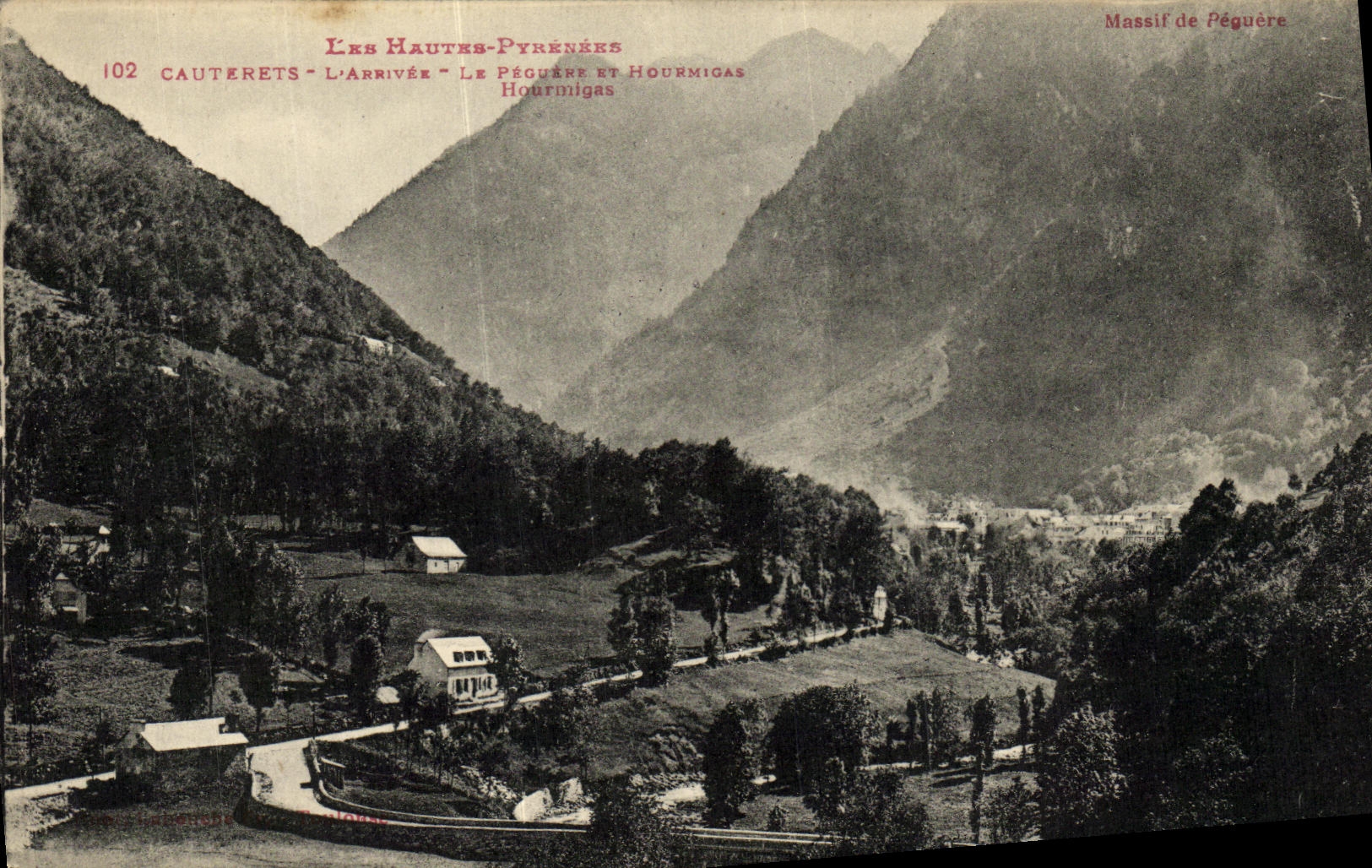 VINTAGE POSTCARD Cauterets L Arrived Peguere and Hourmigas