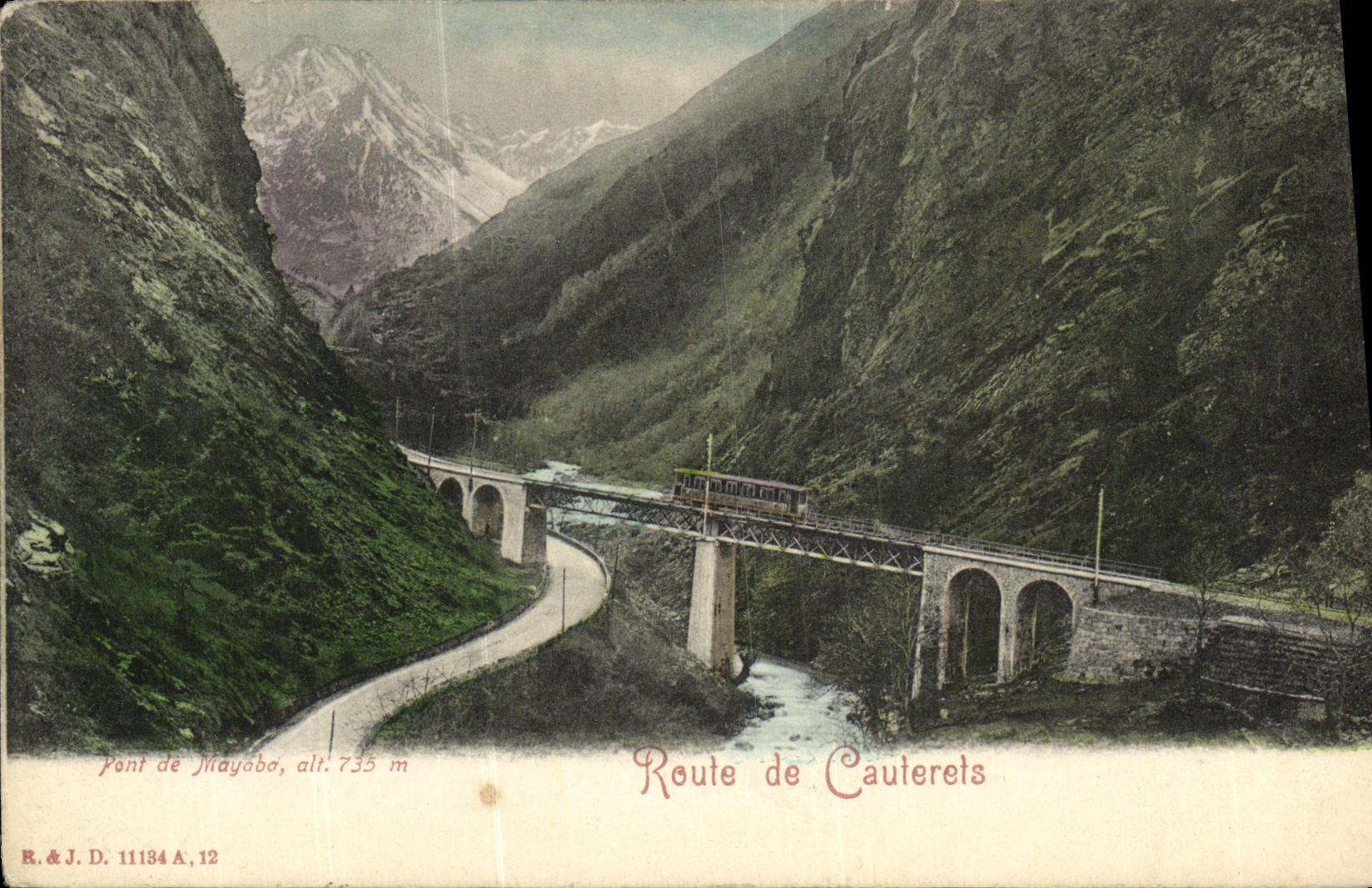 VINTAGE POSTCARD Road of Cauterets
