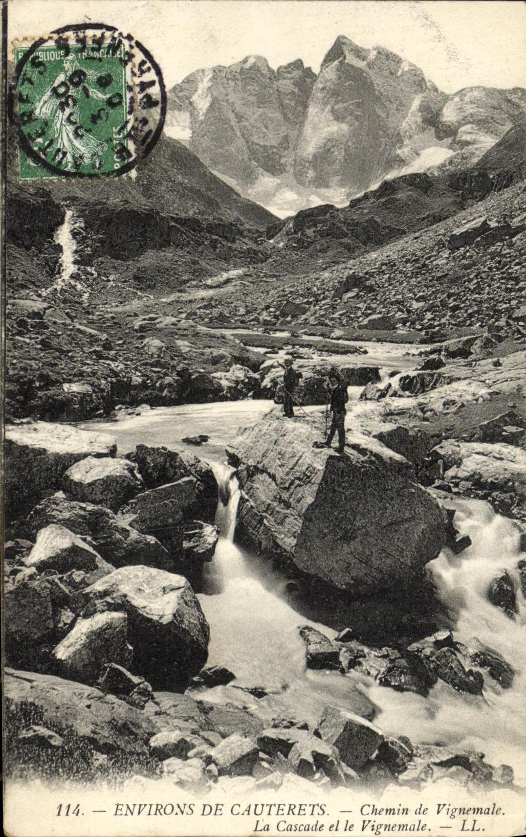 VINTAGE POSTCARD Surroundings of Cauterets Way of Vignemale the Cascade and Vignemale