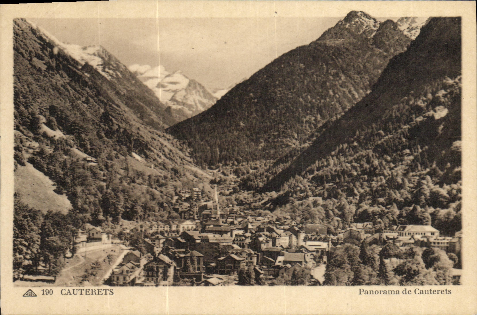 VINTAGE POSTCARD Cauterets Panorama of Cauterets