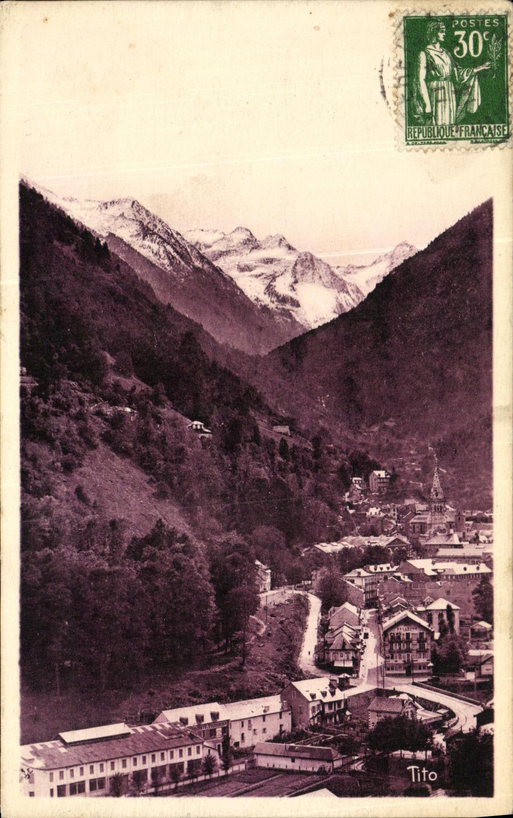 VINTAGE POSTCARD Cauterets View three Culaous