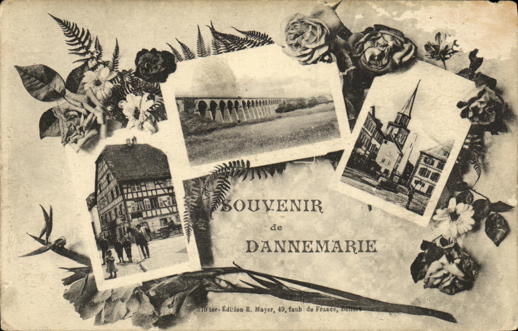VINTAGE POSTCARD To remember of Dannemarie