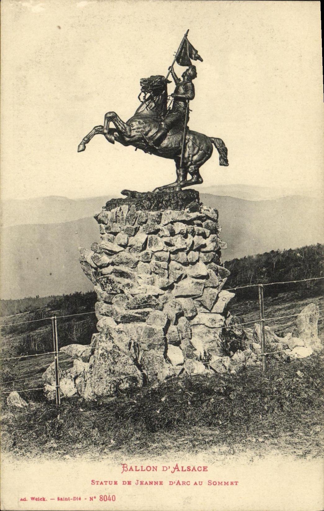 CPA Ballon d Alsace Statue De Jeanne D Arc Au Sommet