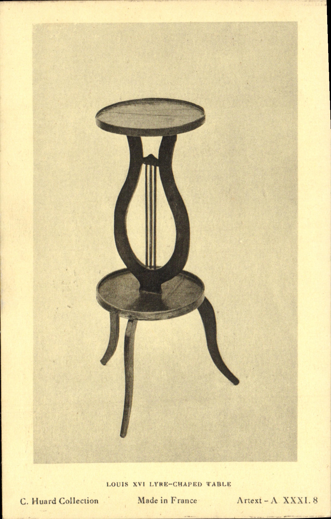 CPA Louis XVI Lyre Chaped Table